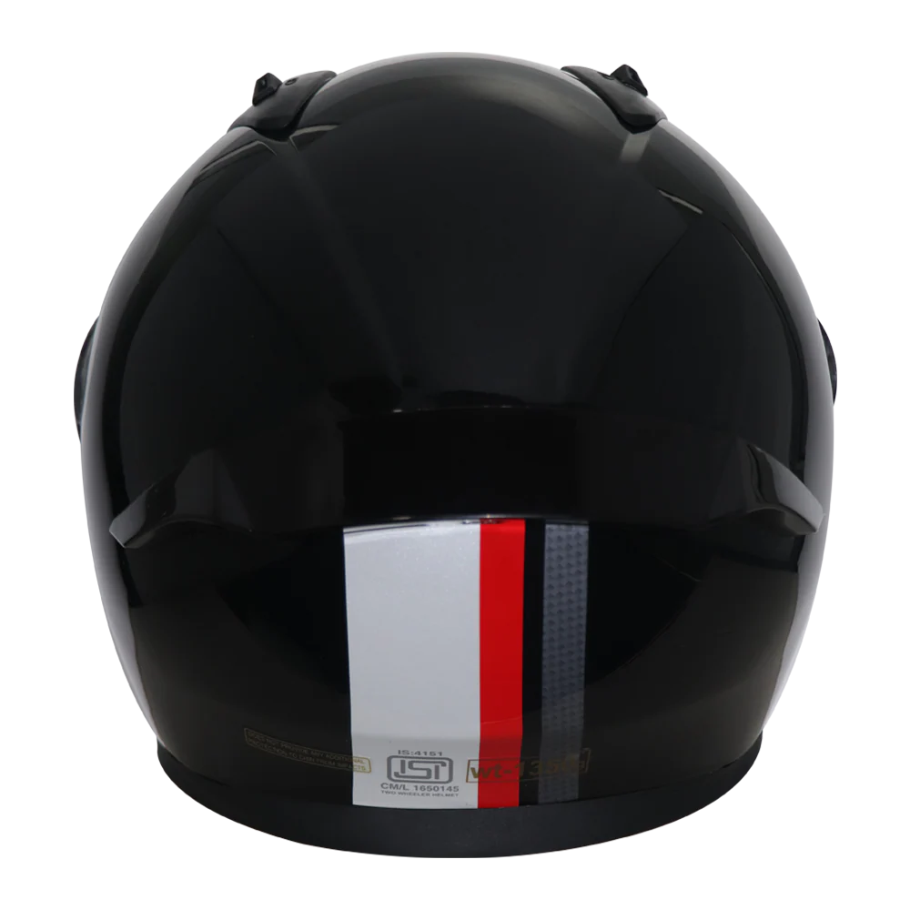 TVS Apache Full Face Helmet - Black, Red & White Strip | Premium Safety & Style - Image 4