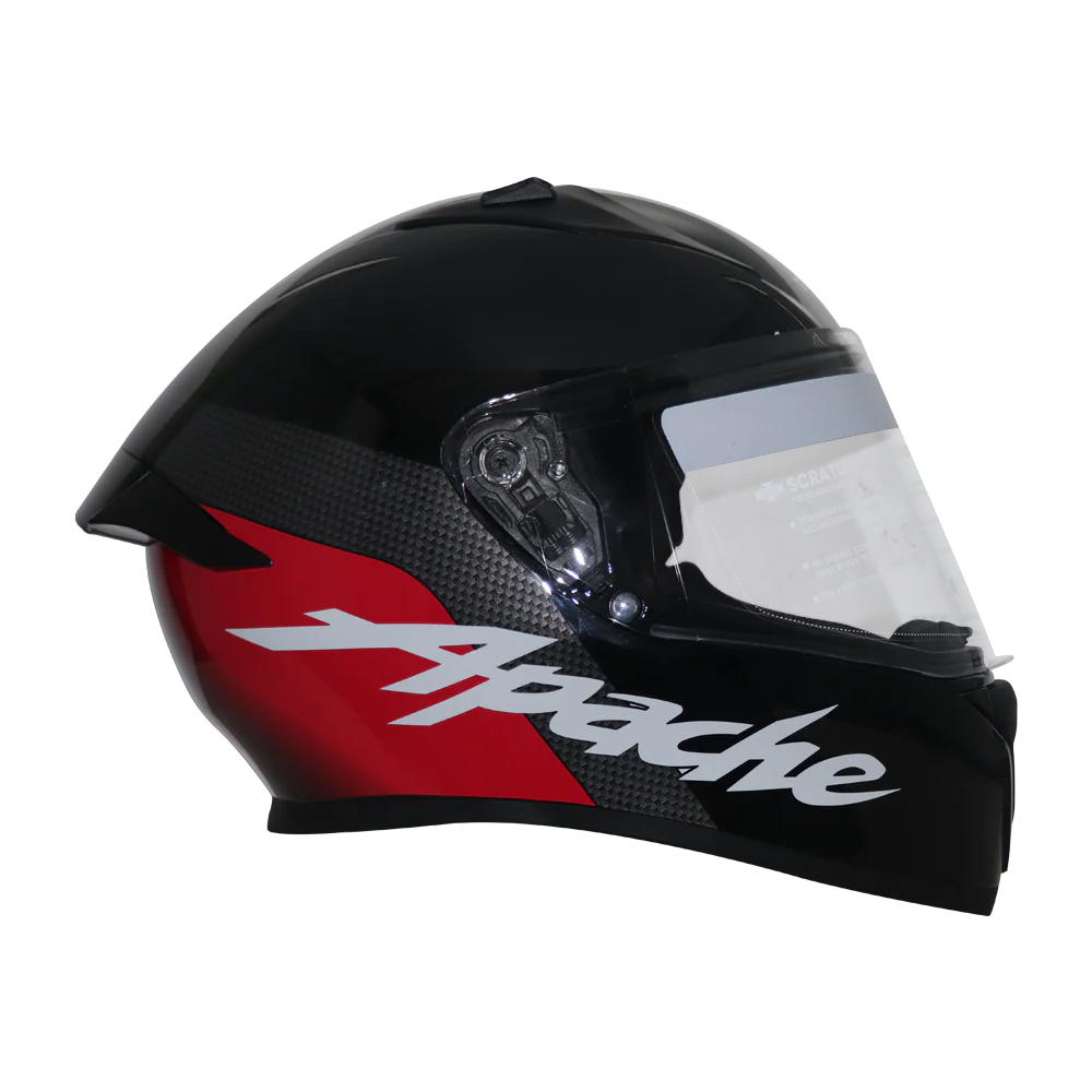 TVS Racing Apache Themed Full Face Helmet Red & White | Superior Ventilation & Maximum Protection - Image 2
