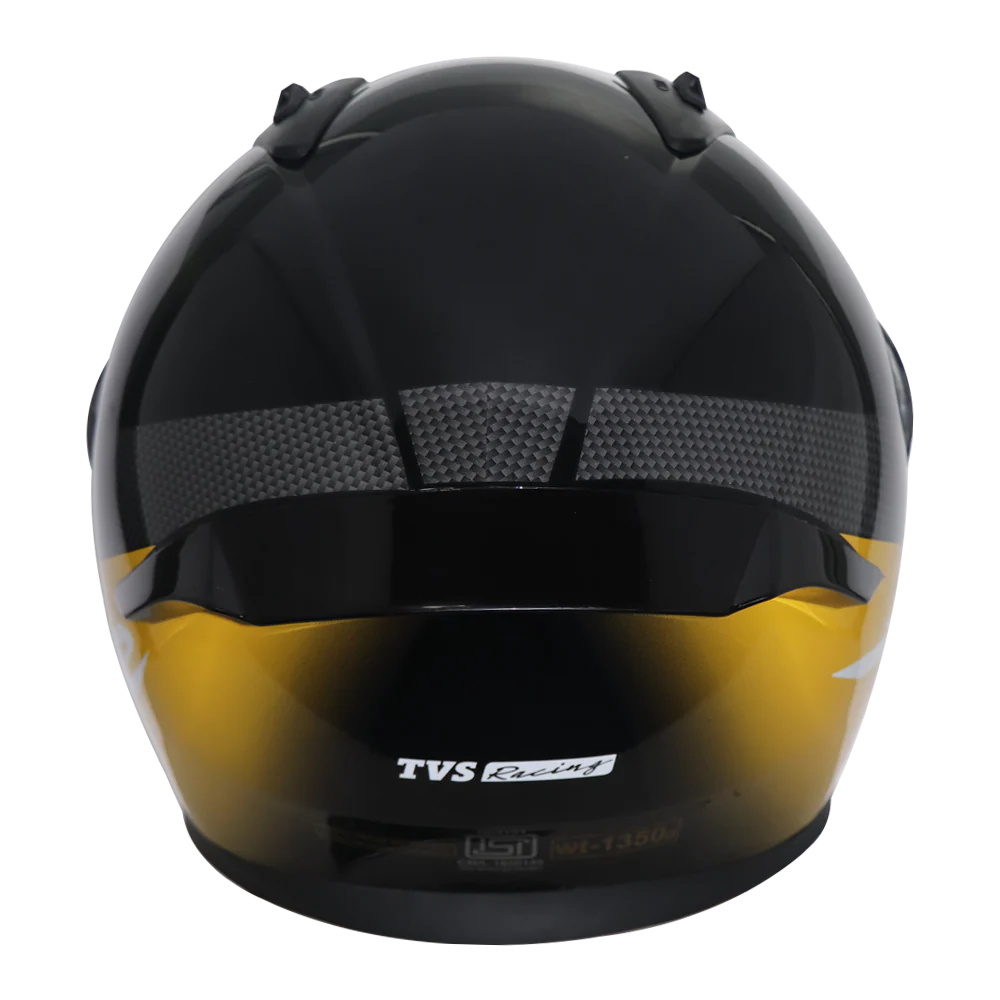 TVS Apache Full Face Helmet - Black with Yellow Strip | Premium Safety & Style - Image 4