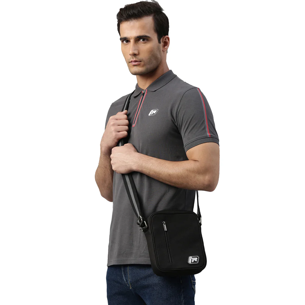TVS Ronin Canvas Cross Bag - Black, Durable & Stylish with Adjustable Strap - Image 3