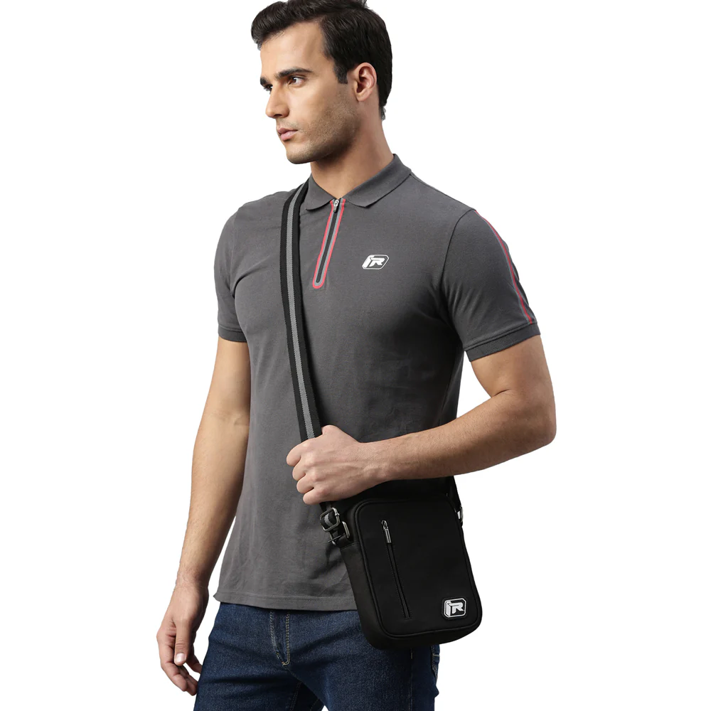 TVS Ronin Canvas Cross Bag - Black, Durable & Stylish with Adjustable Strap - Image 5