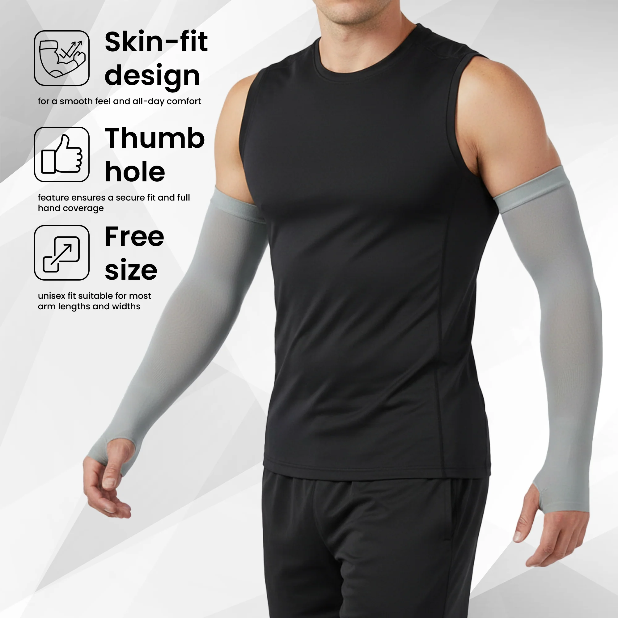EverRide Arm Sleeves for Men & Women | Skin Fit | Thumb Hole | Free Size | UV Protection - Image 12