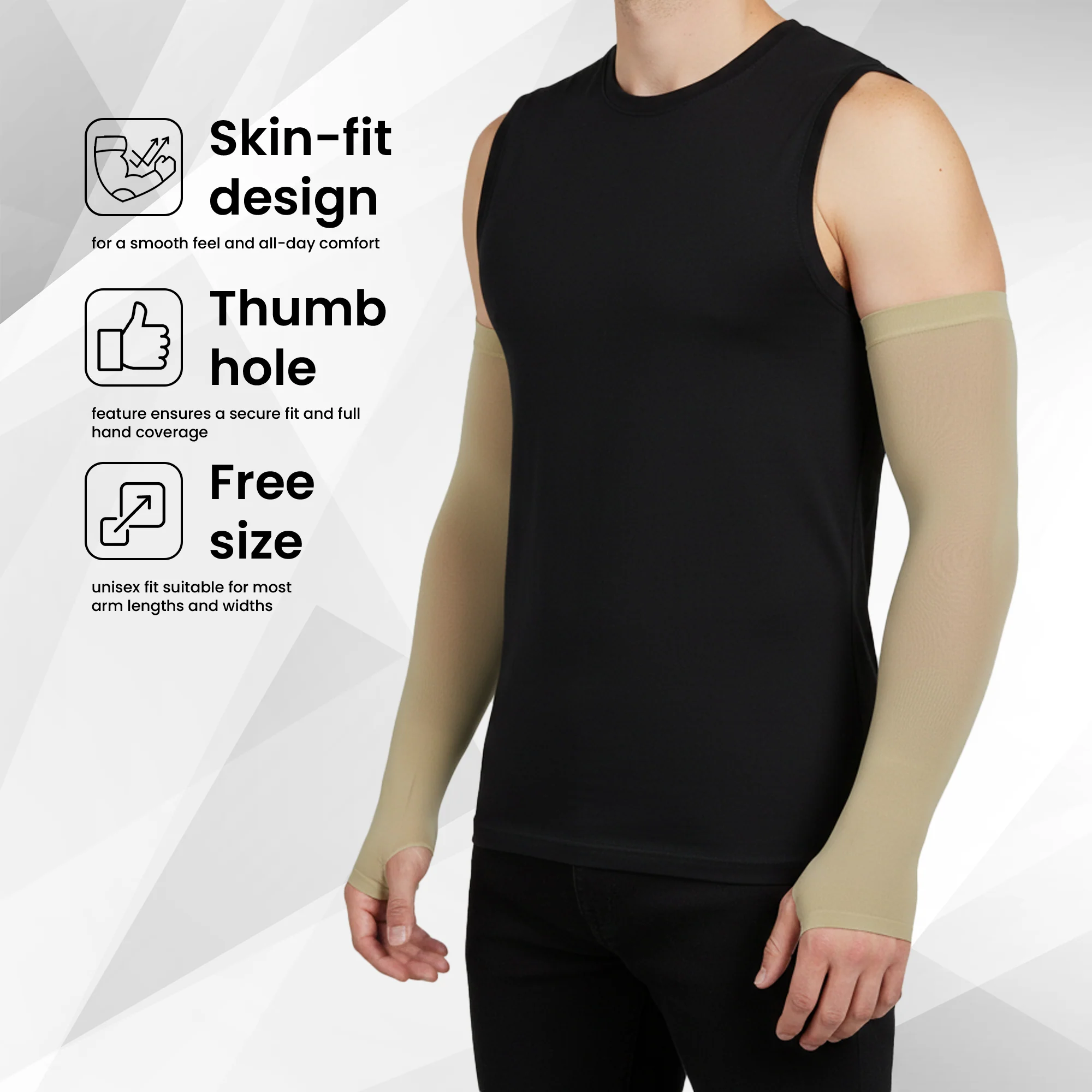 EverRide Arm Sleeves for Men & Women | Skin Fit | Thumb Hole | Free Size | UV Protection - Image 17