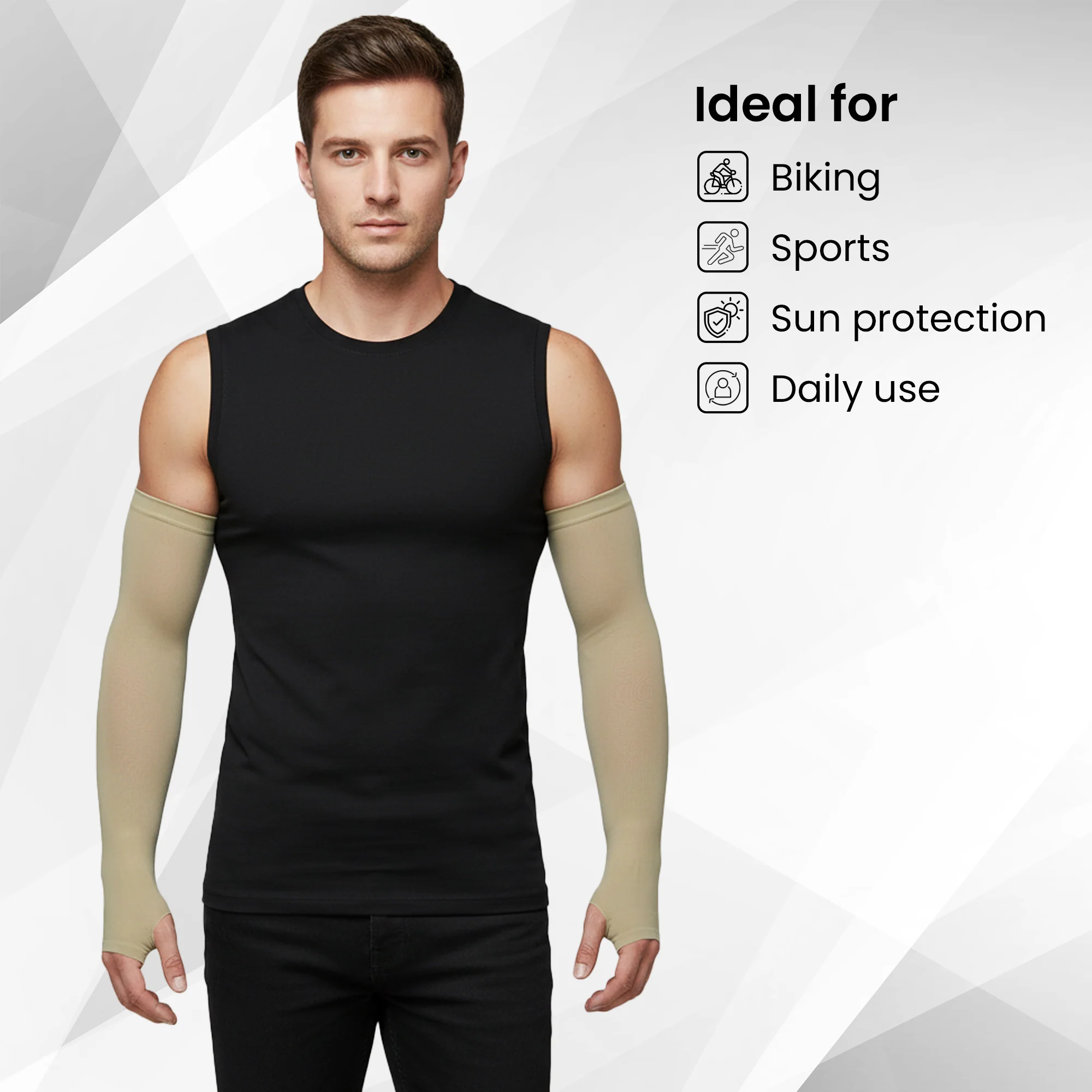 EverRide Arm Sleeves for Men & Women | Skin Fit | Thumb Hole | Free Size | UV Protection - Image 18