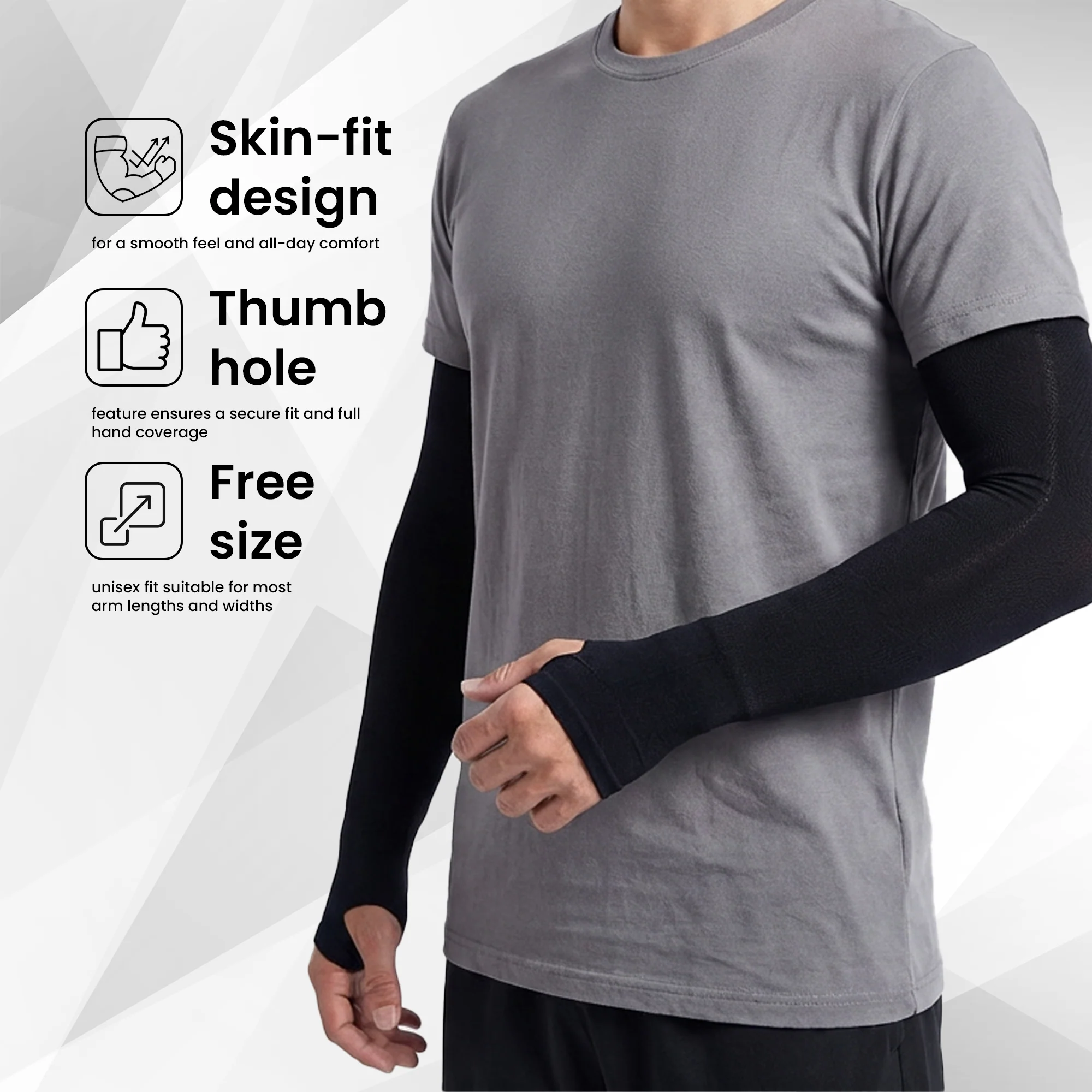 EverRide Arm Sleeves for Men & Women | Skin Fit | Thumb Hole | Free Size | UV Protection - Image 6