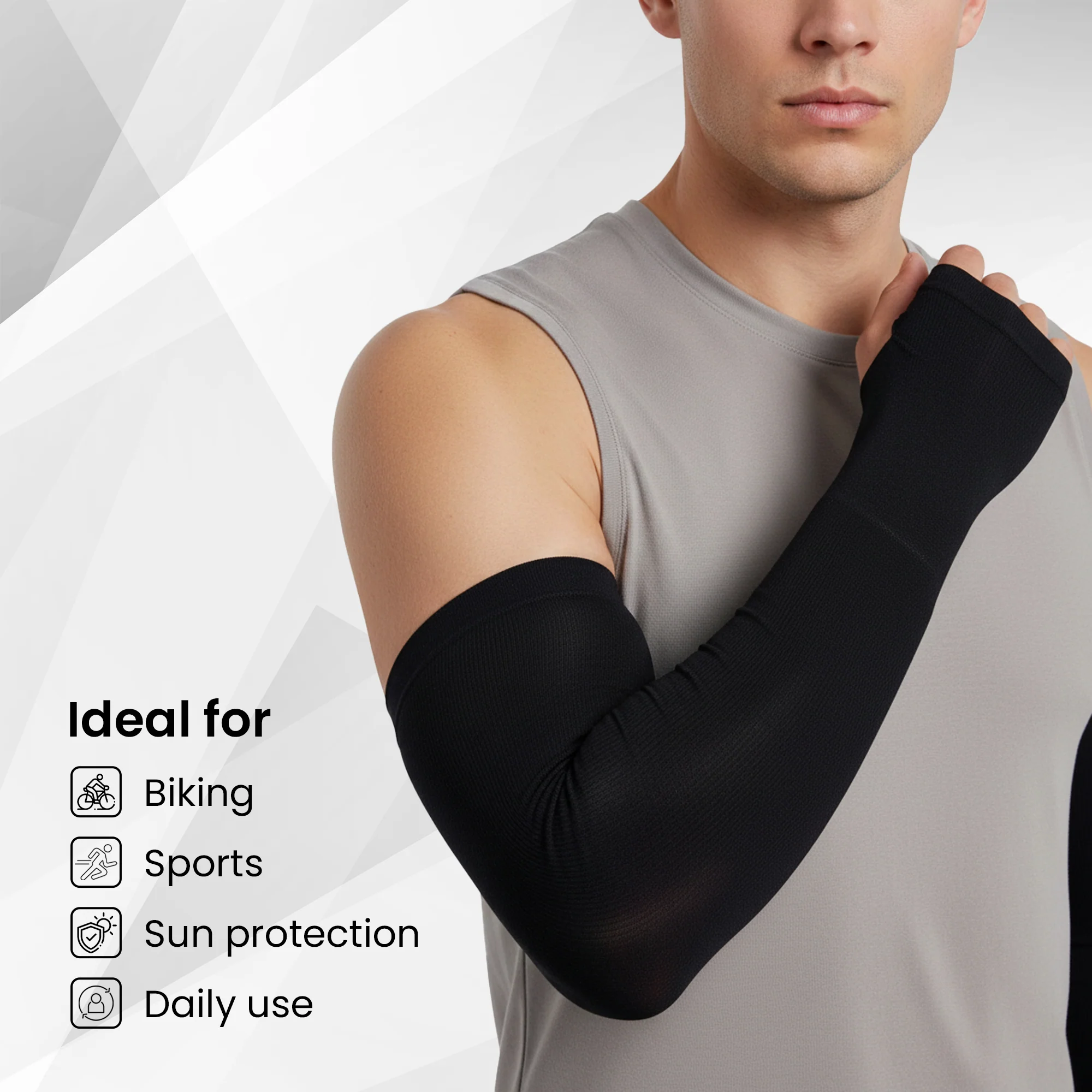 EverRide Arm Sleeves for Men & Women | Skin Fit | Thumb Hole | Free Size | UV Protection - Image 7