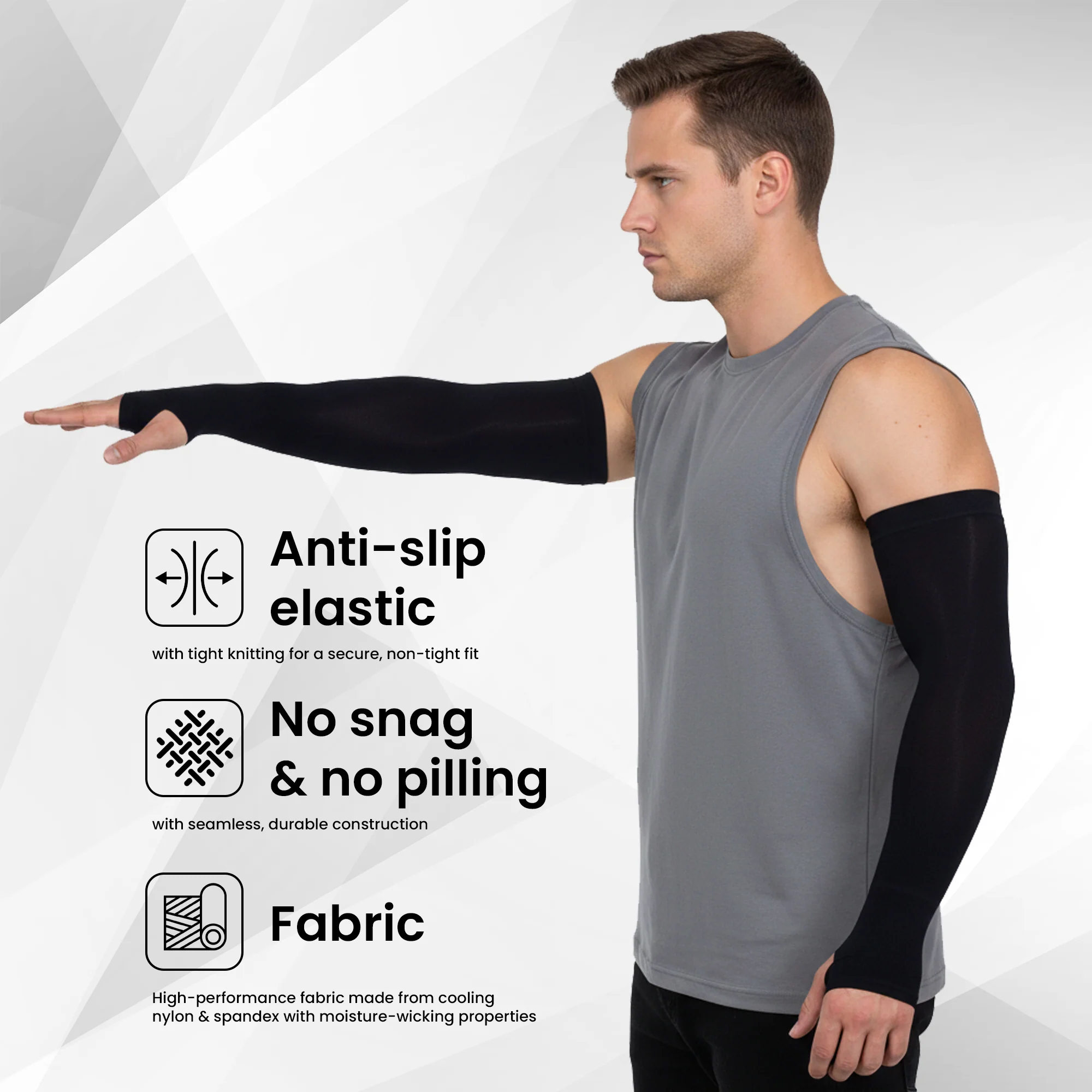 EverRide Arm Sleeves for Men & Women | Skin Fit | Thumb Hole | Free Size | UV Protection - Image 9