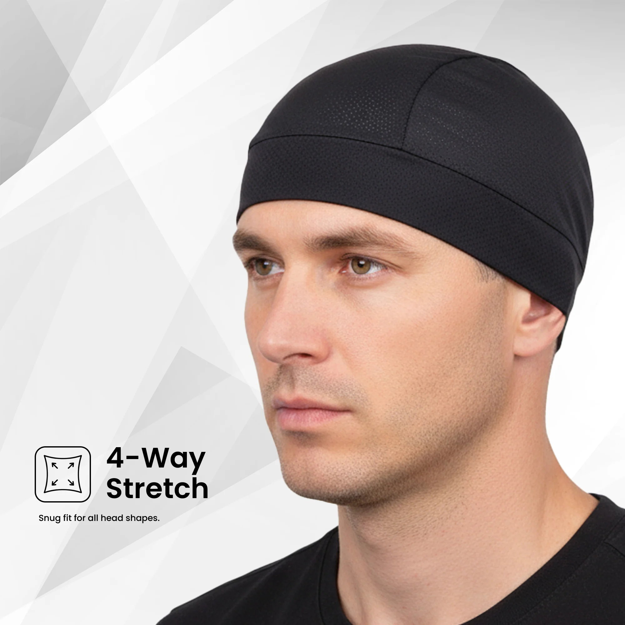 EverRide Breathable Skull Cap for Men & Women | Ergonomic Fit | 4-Way Stretch | Shape Retention | Lightweight & Sweat Wicking - Image 3