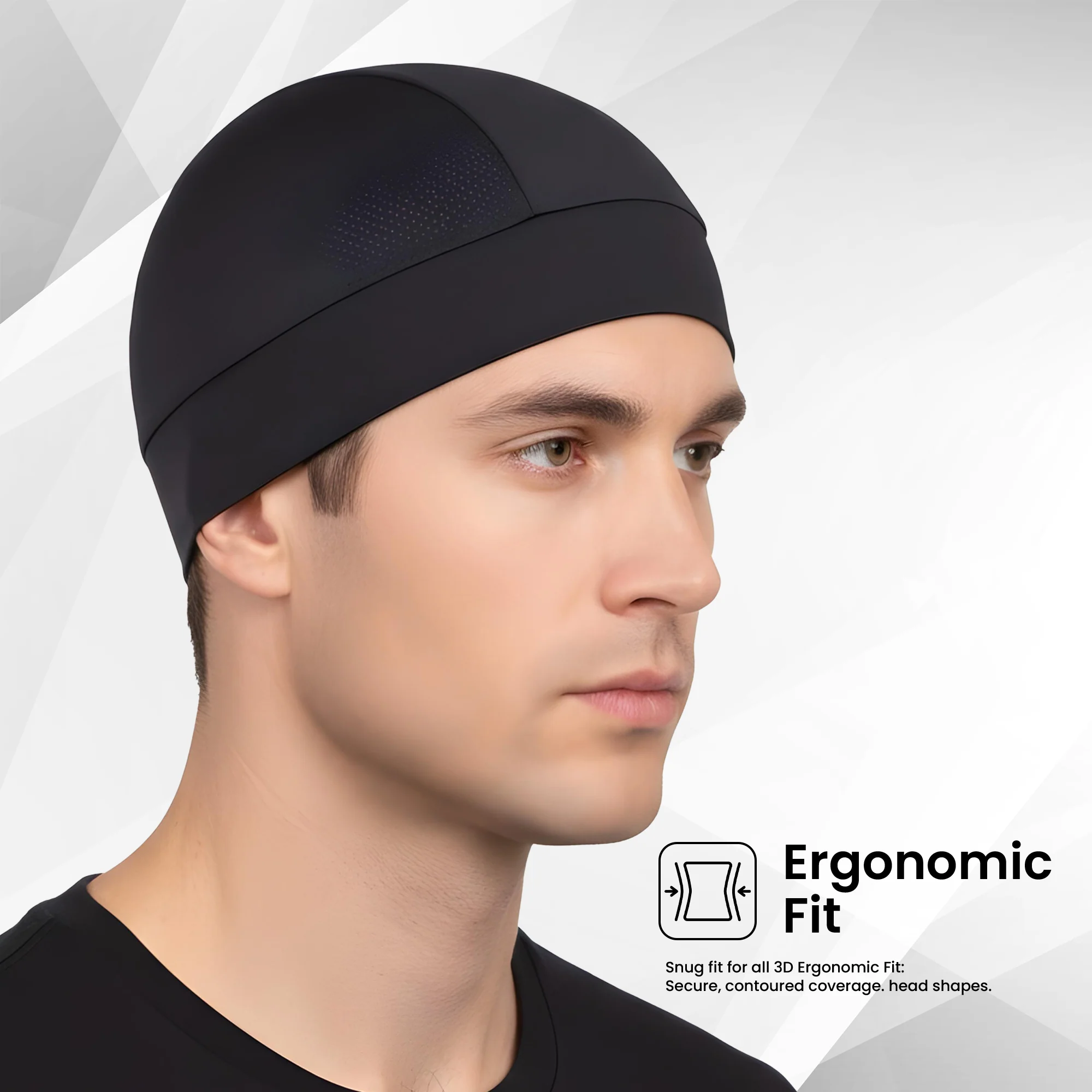 EverRide Breathable Skull Cap for Men & Women | Ergonomic Fit | 4-Way Stretch | Shape Retention | Lightweight & Sweat Wicking - Image 4