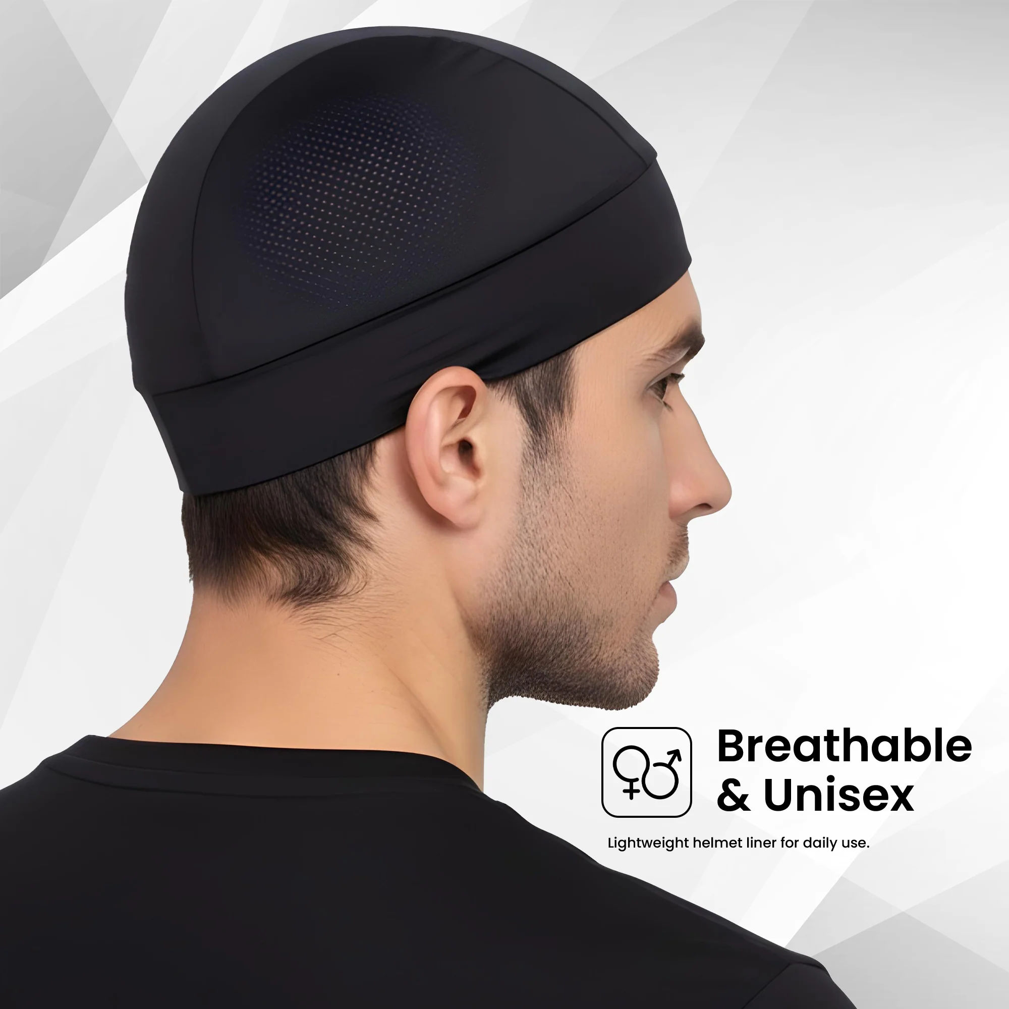EverRide Breathable Skull Cap for Men & Women | Ergonomic Fit | 4-Way Stretch | Shape Retention | Lightweight & Sweat Wicking - Image 6