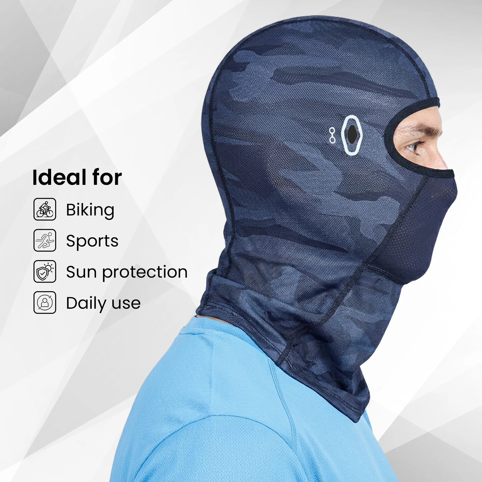EverRide Premium Unisex Balaclava | Ideal for Riding, Sports & Outdoor Activities; Color:Black Dark Grey - Image 4