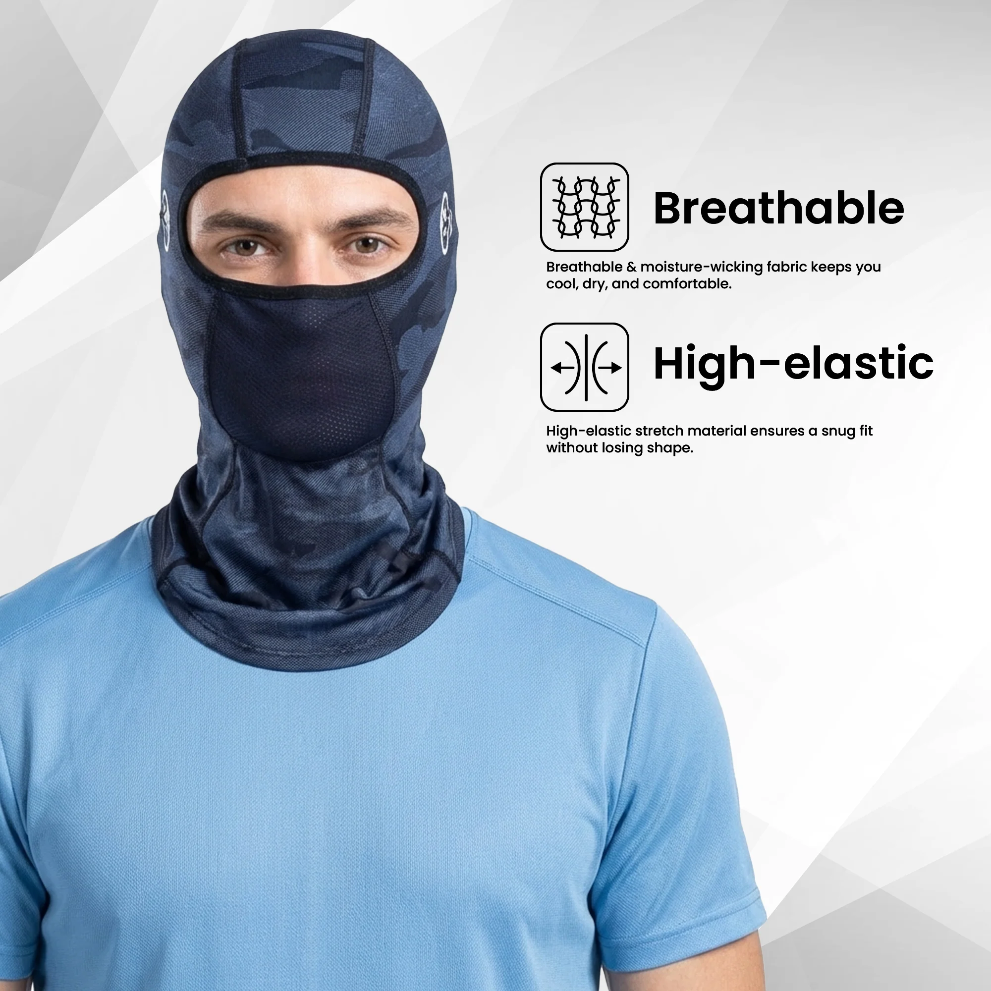 EverRide Premium Unisex Balaclava | Ideal for Riding, Sports & Outdoor Activities; Color:Black Dark Grey - Image 5