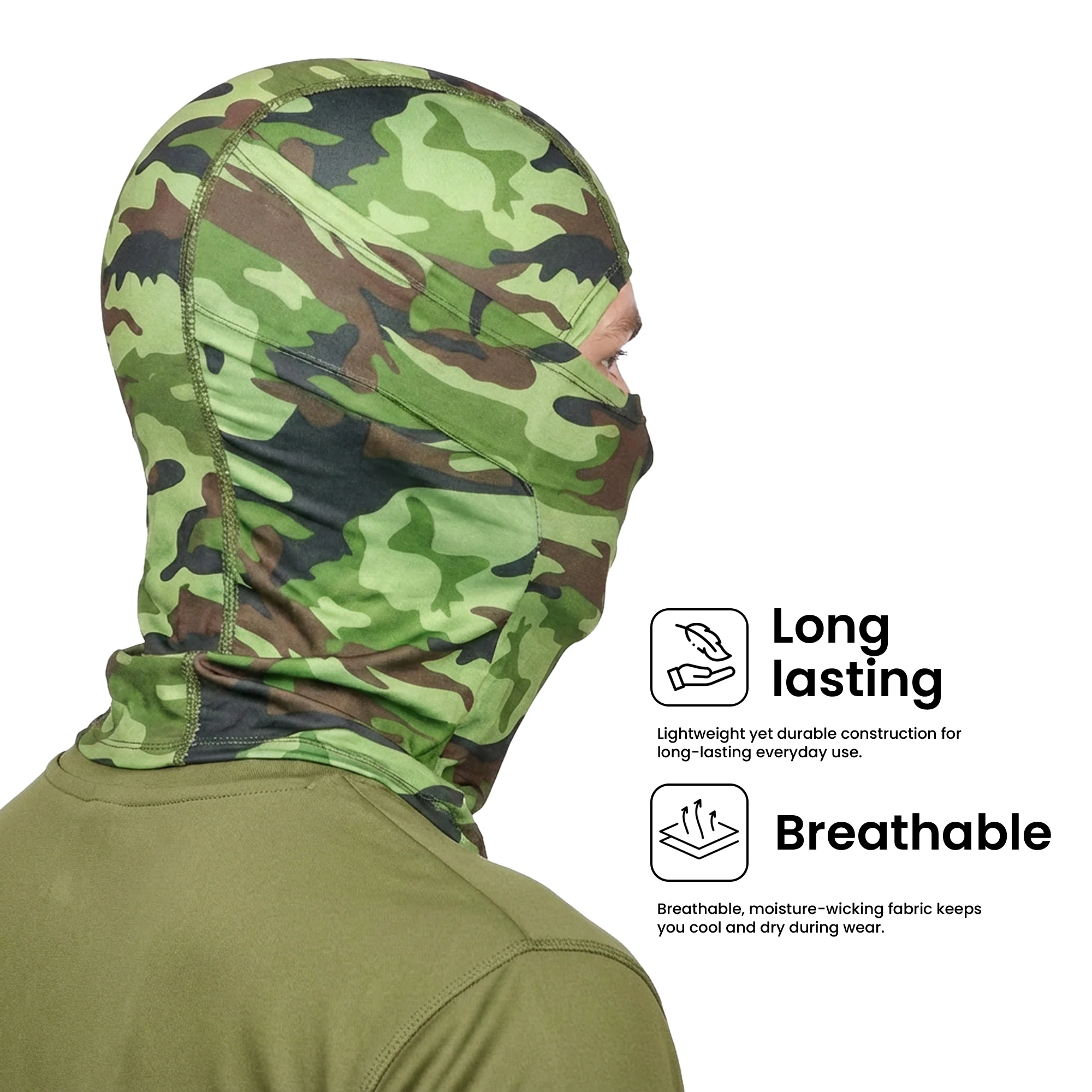 EverRide Premium Unisex Balaclava | Color; Olive - Image 4