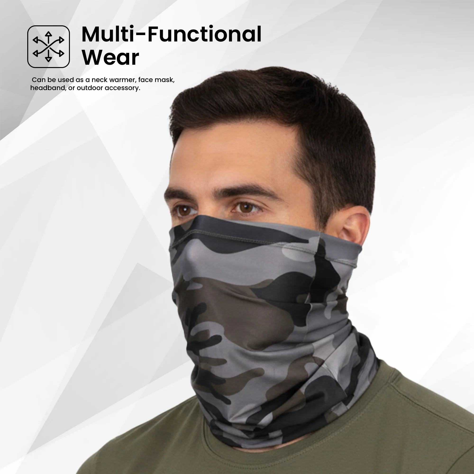 EverRide Unisex Neck Gaiter | Color; Olive Grey - Image 3