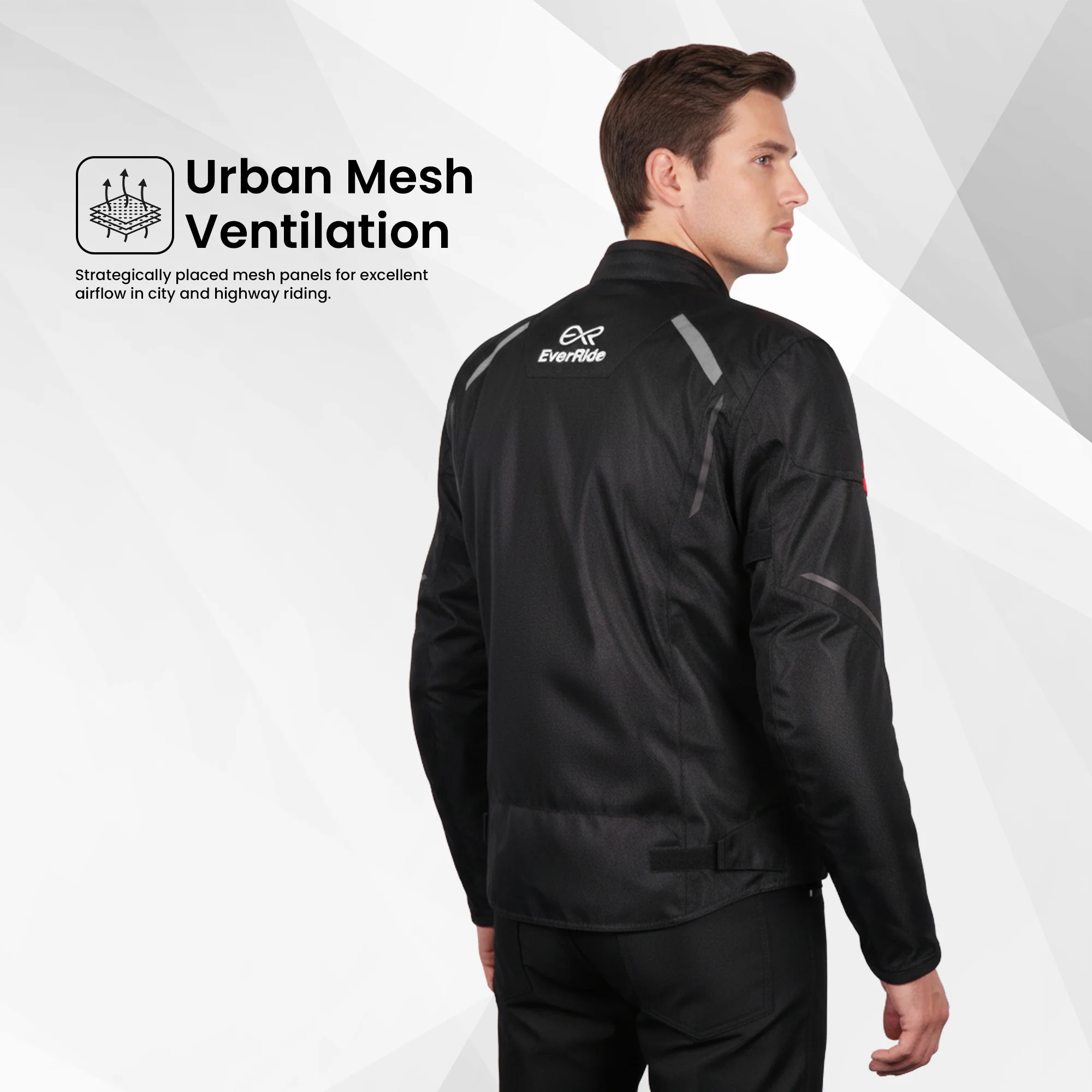 EverRide Urban Mesh Riding Jacket with CE Level 2 Protectors – 600D Heavy-Duty Fabric | Breathable & Durable Motorcycle Jacket - Image 10