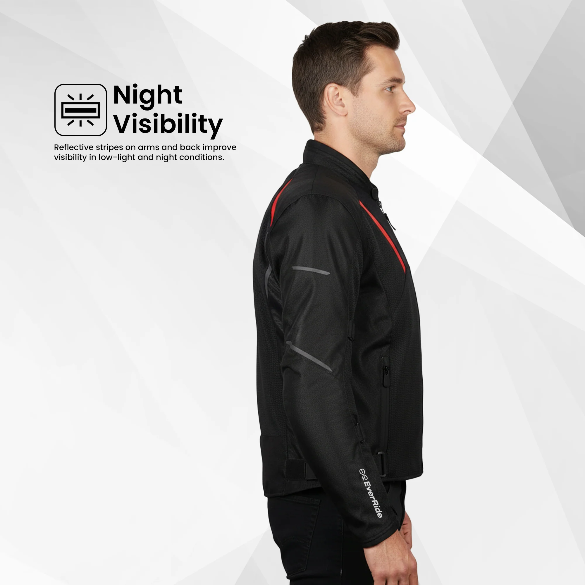 EverRide Urban Mesh Riding Jacket with CE Level 2 Protectors – 600D Heavy-Duty Fabric | Breathable & Durable Motorcycle Jacket - Image 6