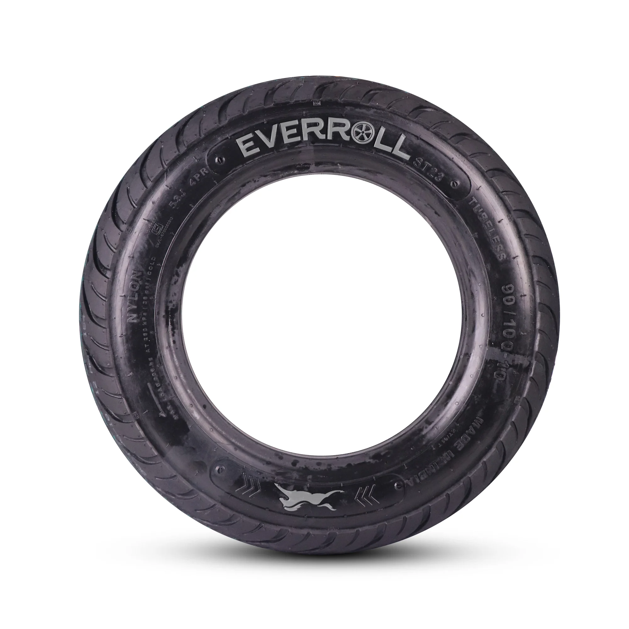 EverRoll Front and Rear Nylon Tubeless Tyre - 90/100-10 TL PM ST23 | Vehicle Compatibility - TVS Scooty Zest 110 - Image 4