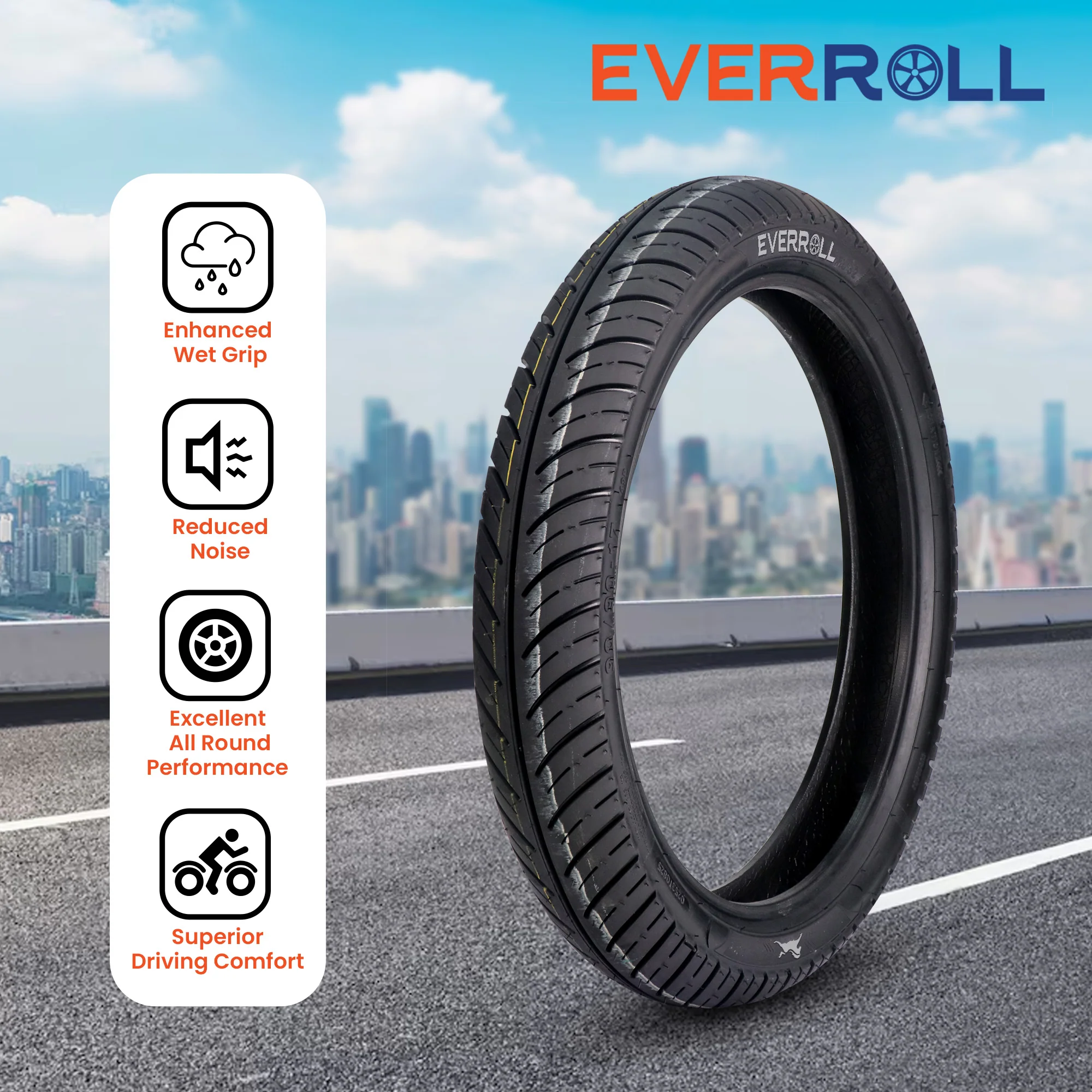 EverRoll Front Tubeless Nylon Tyre - 90/90-17 TL TO MC32 | Vehicle Compatibility - TVS Apache RTR 160, 180 & 200 4V - Image 5