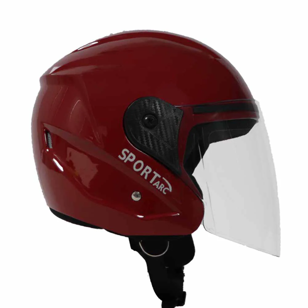TVS Sport Arc Half Face Helmet - GL Red - Premium Safety & Style for Every Ride - Image 2