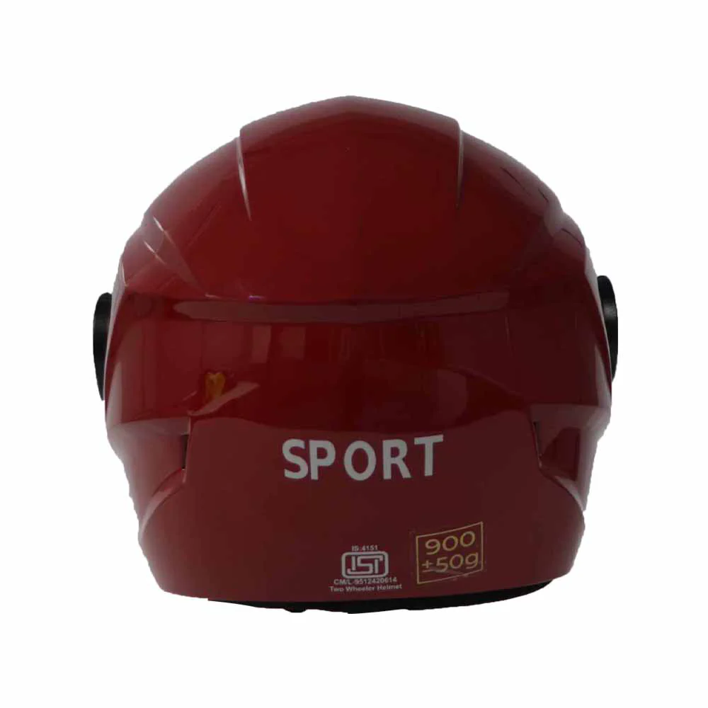 TVS Sport Arc Half Face Helmet - GL Red - Premium Safety & Style for Every Ride - Image 3