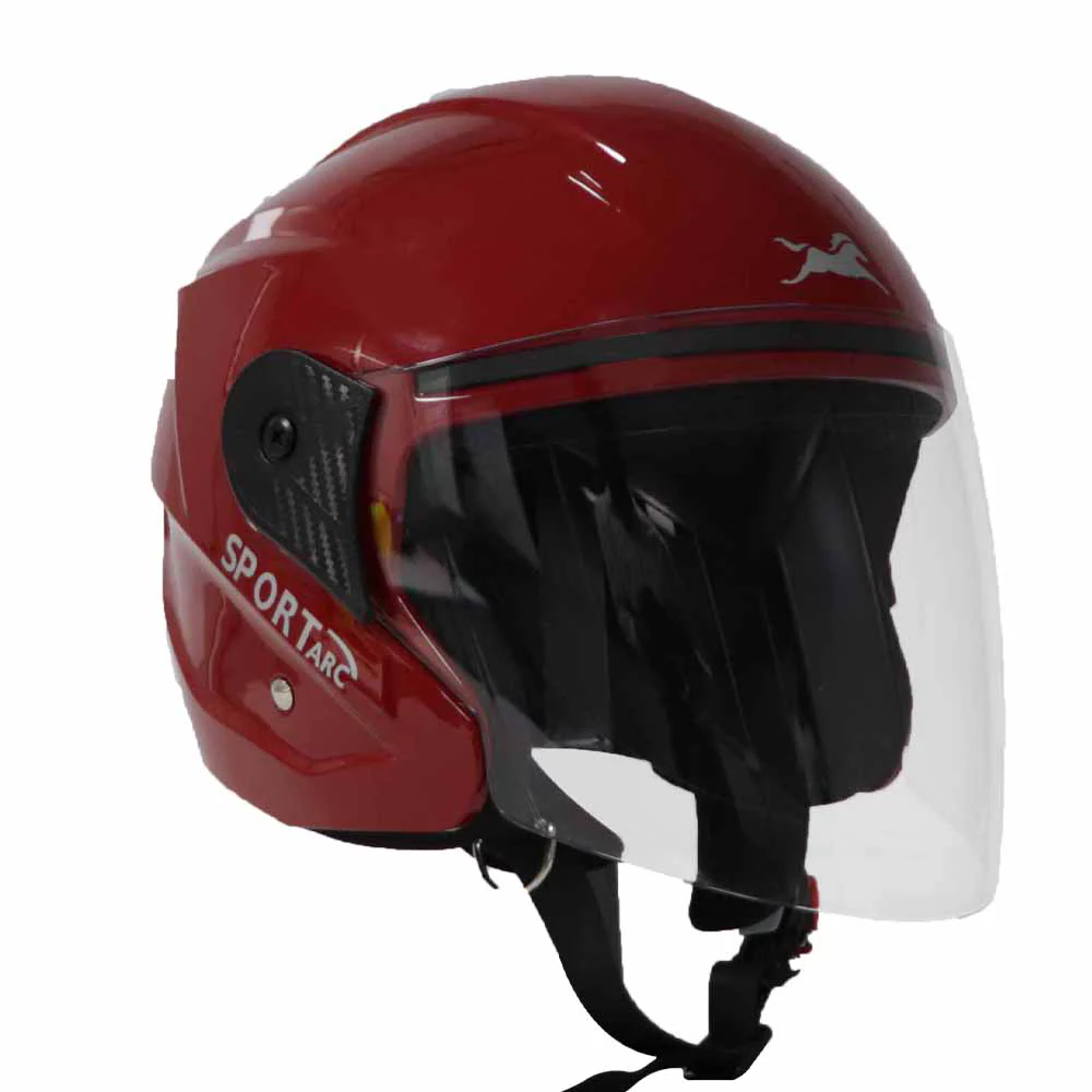 TVS Sport Arc Half Face Helmet - GL Red - Premium Safety & Style for Every Ride - Image 4