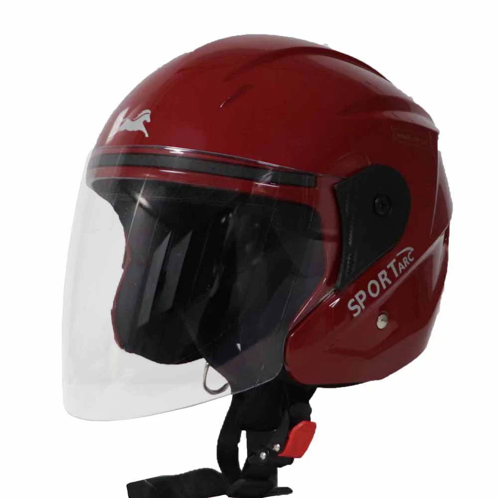 TVS Sport Arc Half Face Helmet - GL Red - Premium Safety & Style for Every Ride - Image 5