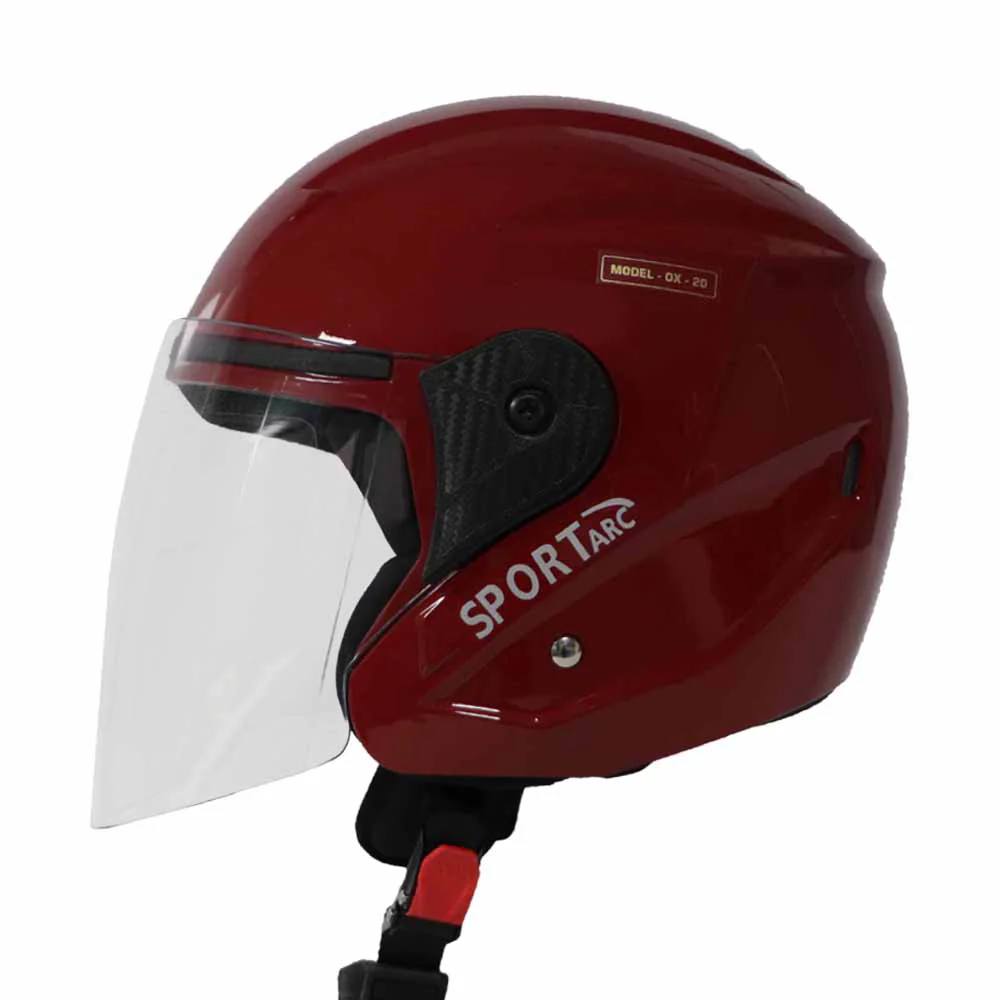TVS Sport Arc Half Face Helmet - GL Red - Premium Safety & Style for Every Ride - Image 6