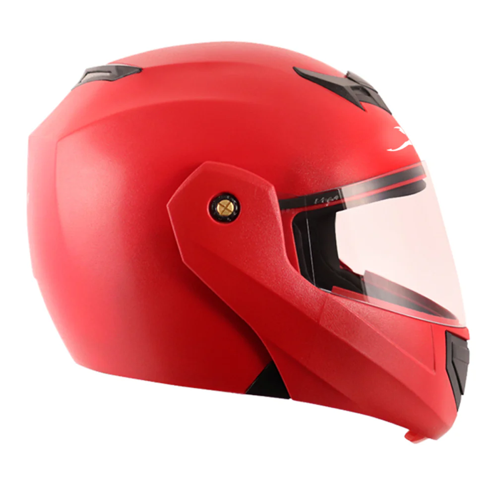 TVS Red Flip-Up Full Face Helmet - ISI Certified, Premium Safety & Style - Image 3