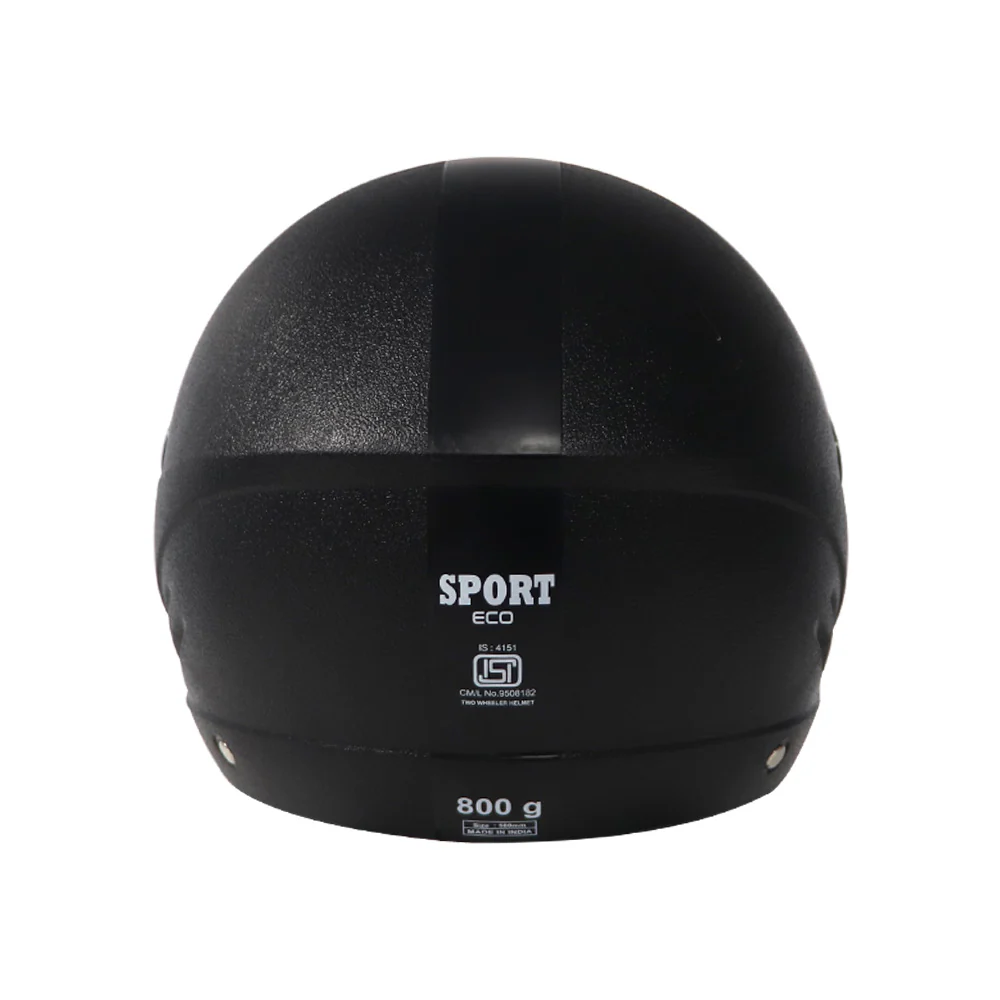 Helmet Half Face Black Eco | Premium Protection and Comfort - Image 3