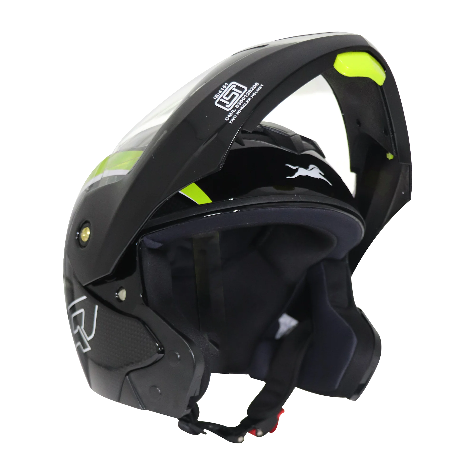 TVS Ntorq Flip-up Helmet (Neon & Black) - ISI Certified, High Impact Protection, and Ultra-Wide Visor - Image 10