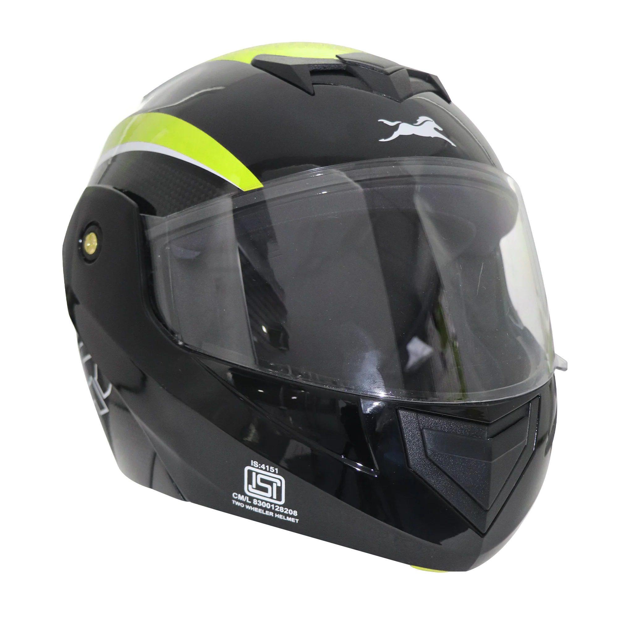 TVS Ntorq Flip-up Helmet (Neon & Black) - ISI Certified, High Impact Protection, and Ultra-Wide Visor - Image 5
