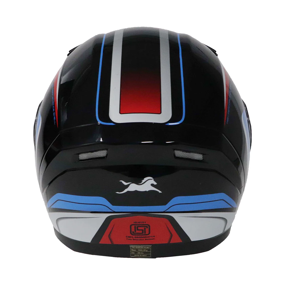 TVS XPOD LT Full Face Helmet - Black Blue | Aerodynamic Design & Superior Safety - Image 4