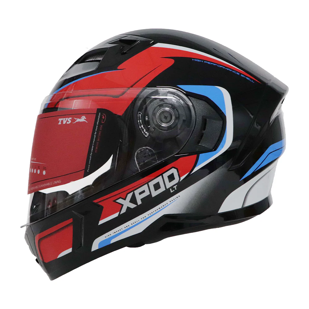 TVS XPOD LT Full Face Helmet - Black Blue | Aerodynamic Design & Superior Safety - Image 6