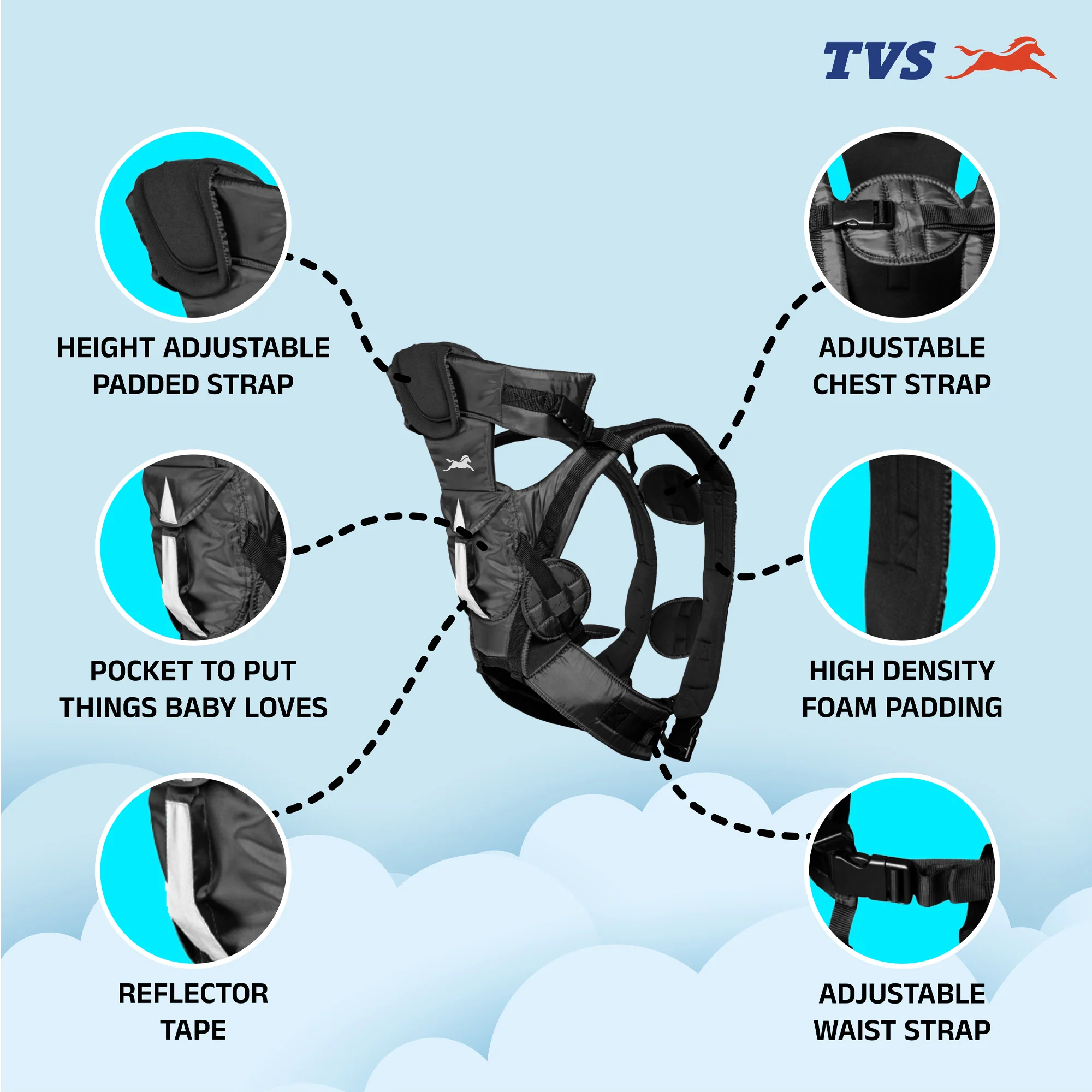 Kids Safety Belt/Toddler Carrier-Black - Image 2