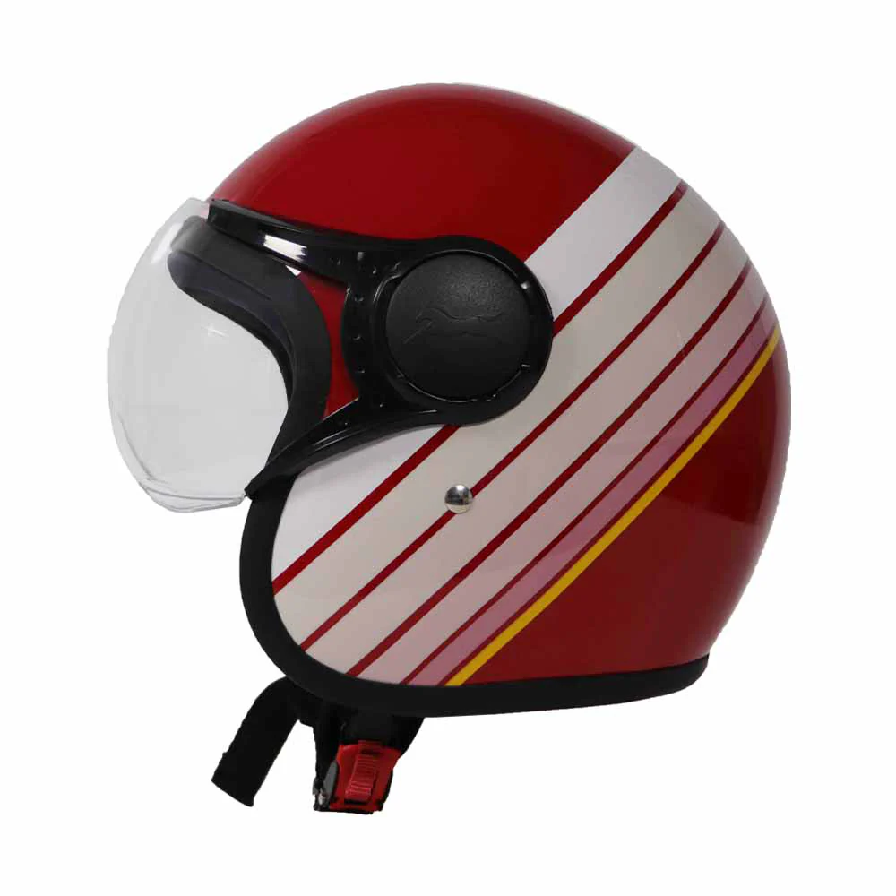 TVS Ronin Half Face Helmet - Red | ISI & DOT Certified | Premium Safety - Image 2