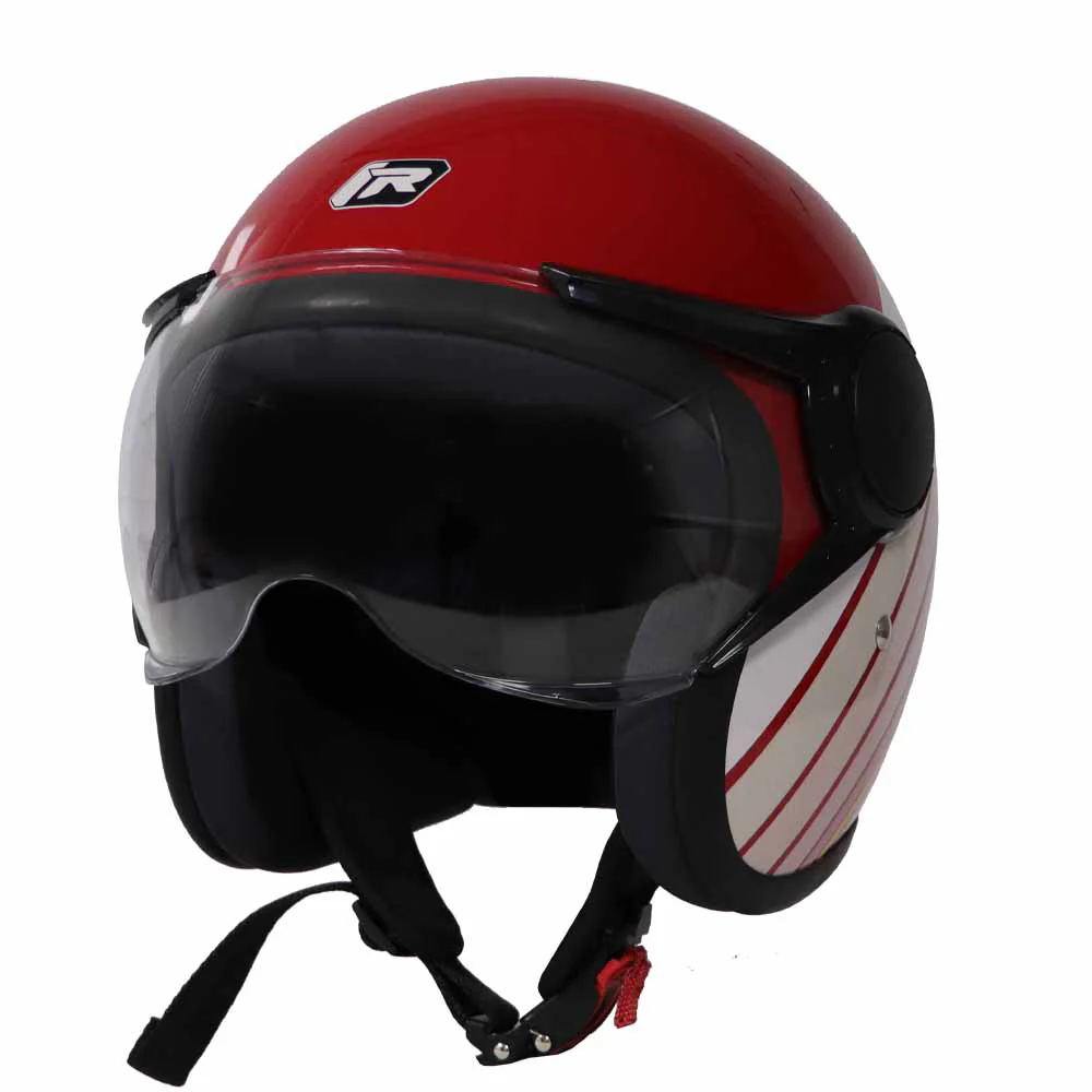 TVS Ronin Half Face Helmet - Red | ISI & DOT Certified | Premium Safety - Image 3