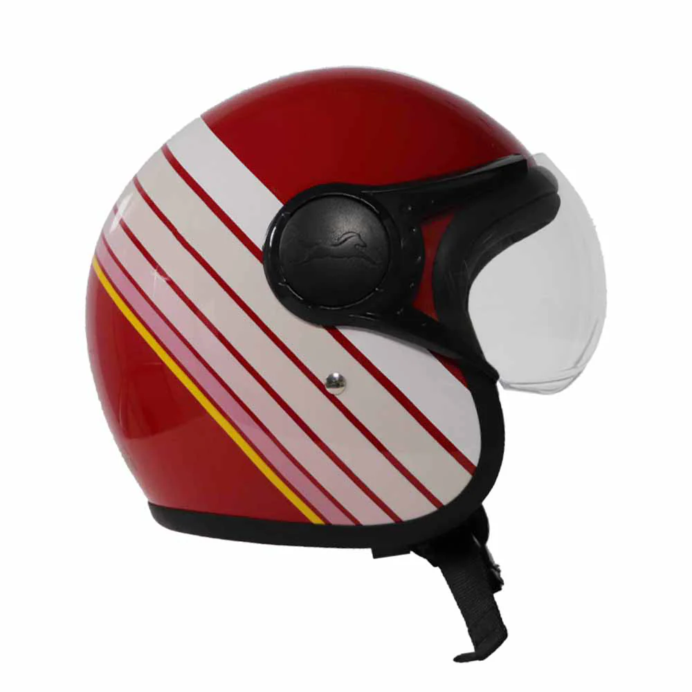 TVS Ronin Half Face Helmet - Red | ISI & DOT Certified | Premium Safety - Image 4