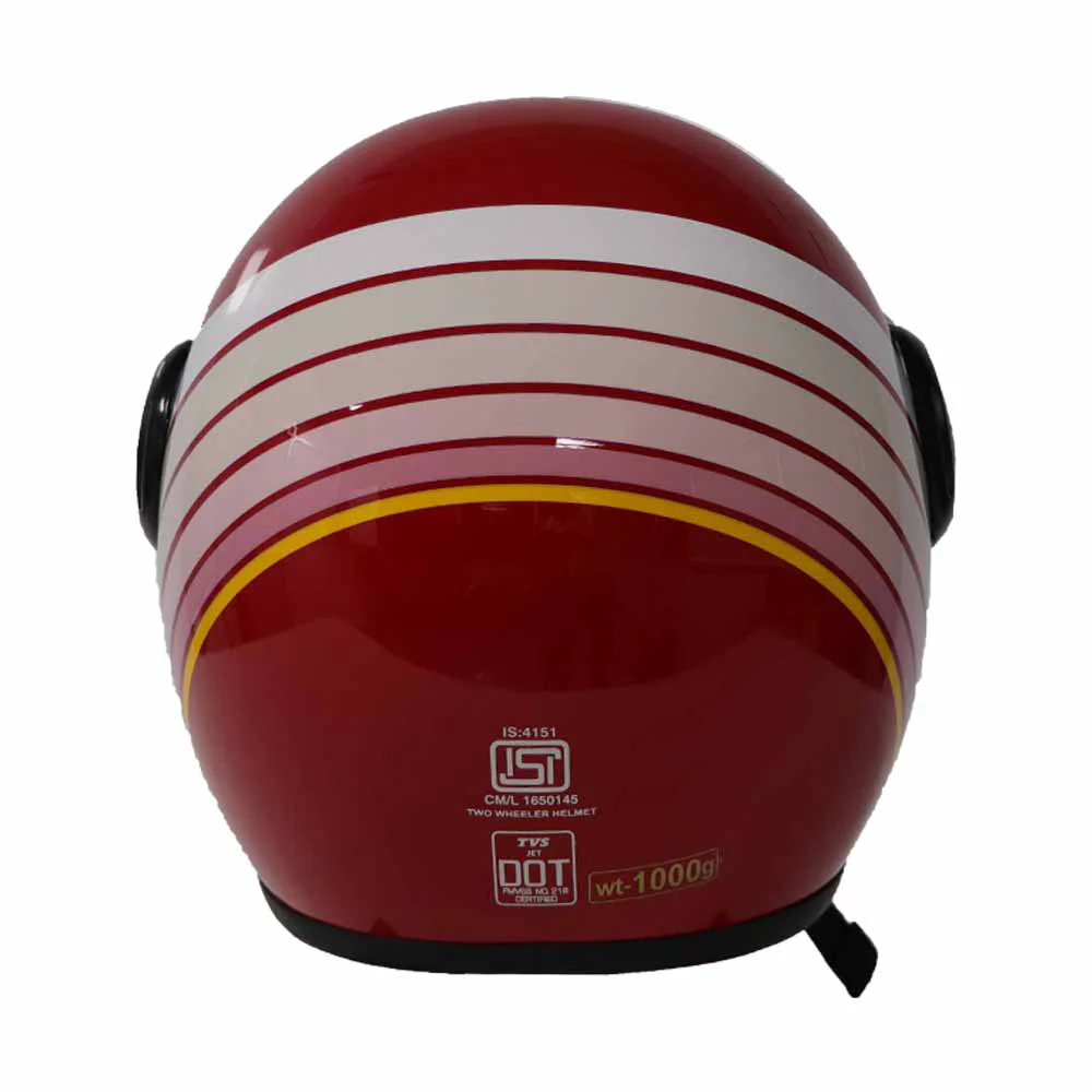 TVS Ronin Half Face Helmet - Red | ISI & DOT Certified | Premium Safety - Image 6