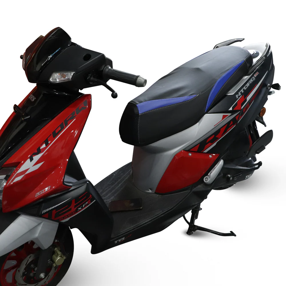TVS Ntorq Seat Cover Black with Blue – Ultimate Comfort & Protection - Image 3