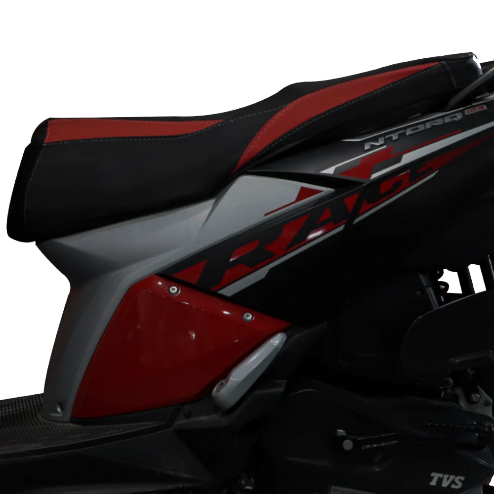 TVS Ntorq Seat Cover Black with Red – Durable, Weather-Resistant Protection & Comfort for Your Ride - Image 2