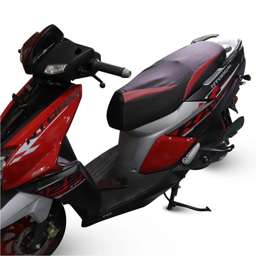 TVS Ntorq Seat Cover Black with Red – Durable, Weather-Resistant Protection & Comfort for Your Ride - Image 3