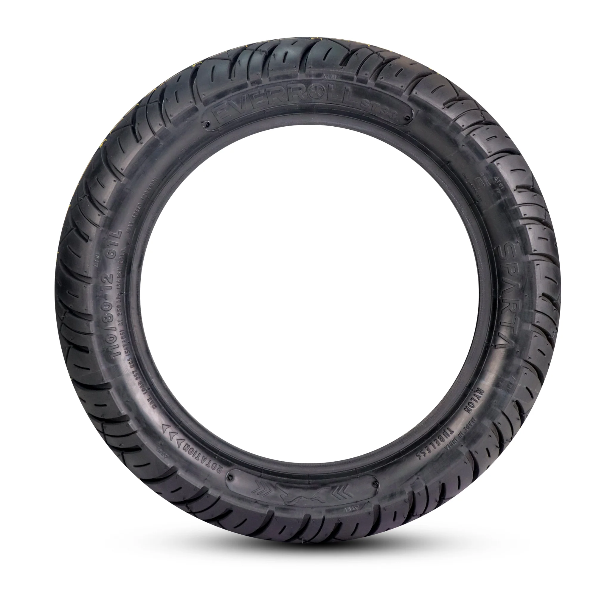 EverRoll Rear Tubeless Nylon Tyre - 110/80-12 TL TO ST32 | Vehicle Compatibility - TVS Ntorq - Image 4