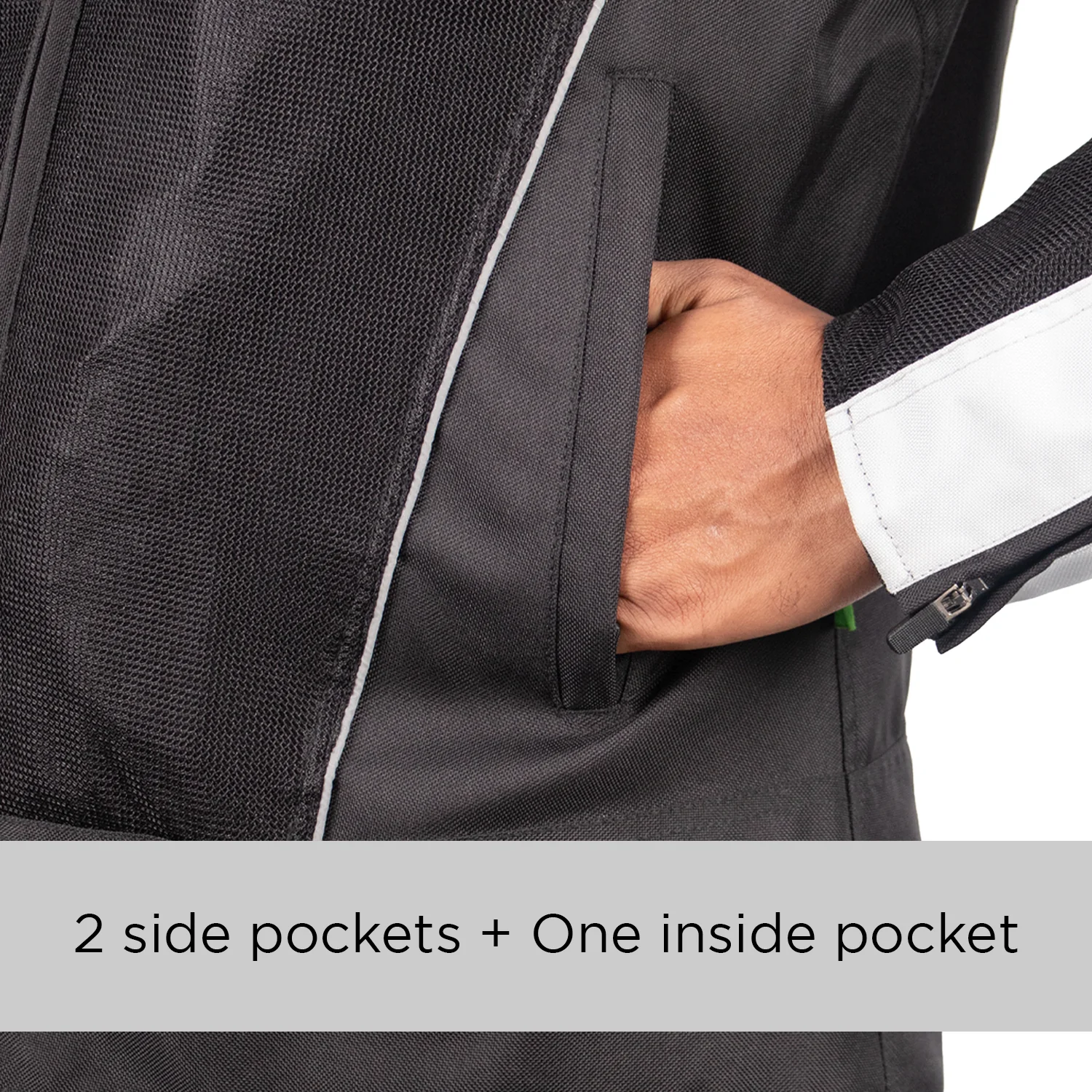 Ride Gears Ventilated Mesh Riding Jacket with CE Level 2 Impact Protection – 600D PU Coated Polyester - Image 13