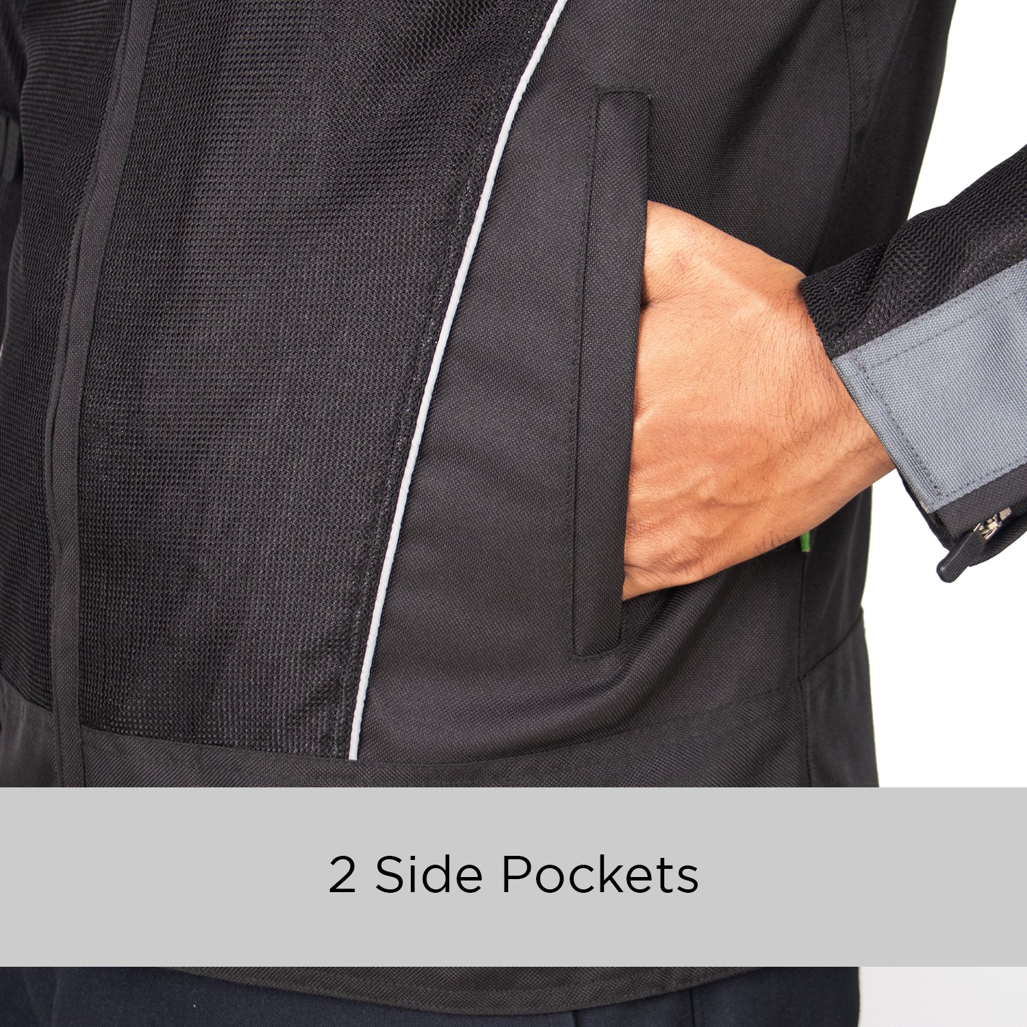 Ride Gears Ventilated Mesh Riding Jacket with CE Level 2 Impact Protection – 600D PU Coated Polyester - Image 6