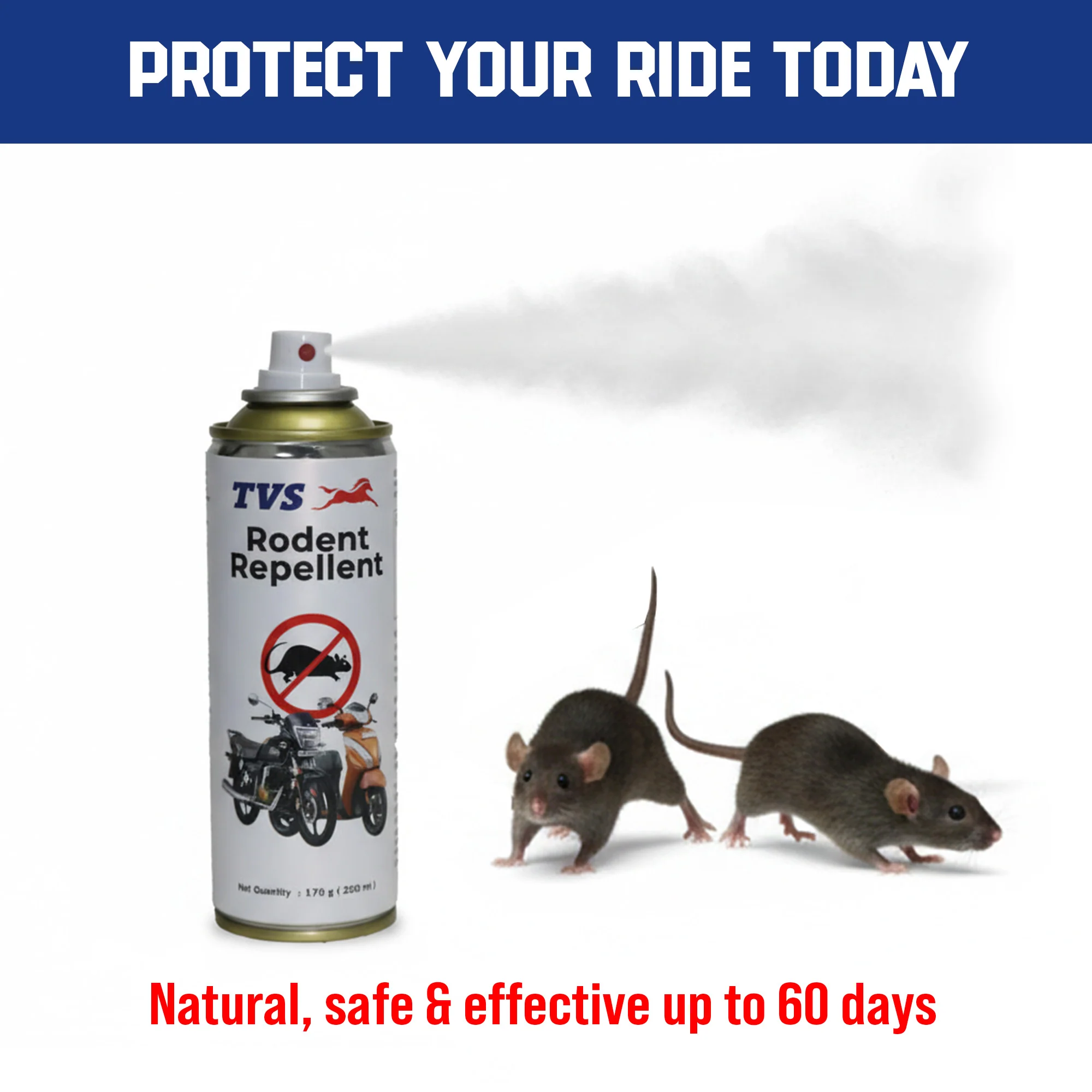 TVS Rodent Repellent VST Spray – 200 ml | Non-Toxic, Long-Lasting Protection for Motorcycles & Scooters - Image 5