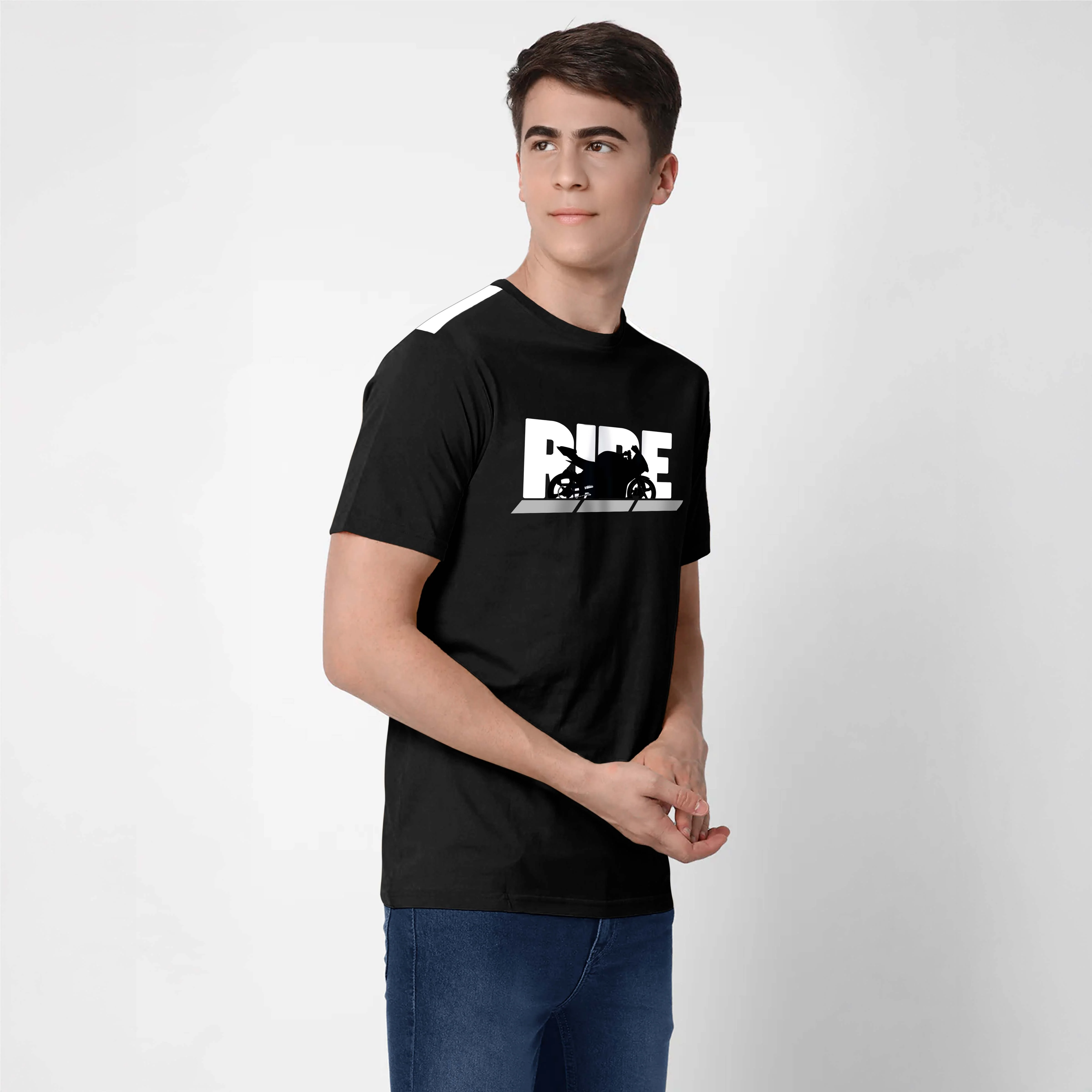 TVS Cotton Crew Neck T-Shirt with Reflective Safety Sticker for High Visibility & Everyday Comfort - Image 9