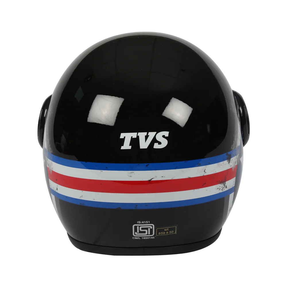 TVS Half Face Captain Motorbike Helmet (Black and Blue) | Premium Safety & Style - Image 3