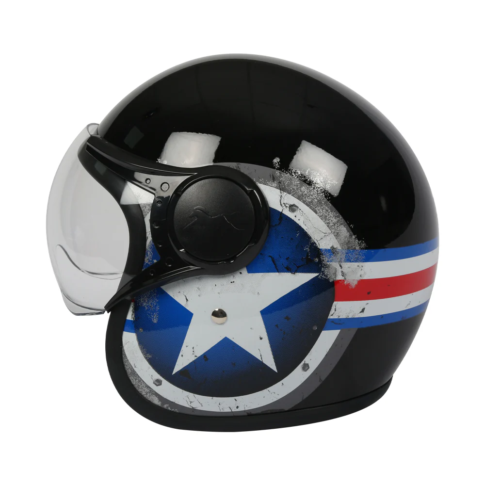 TVS Half Face Captain Motorbike Helmet (Black and Blue) | Premium Safety & Style - Image 4