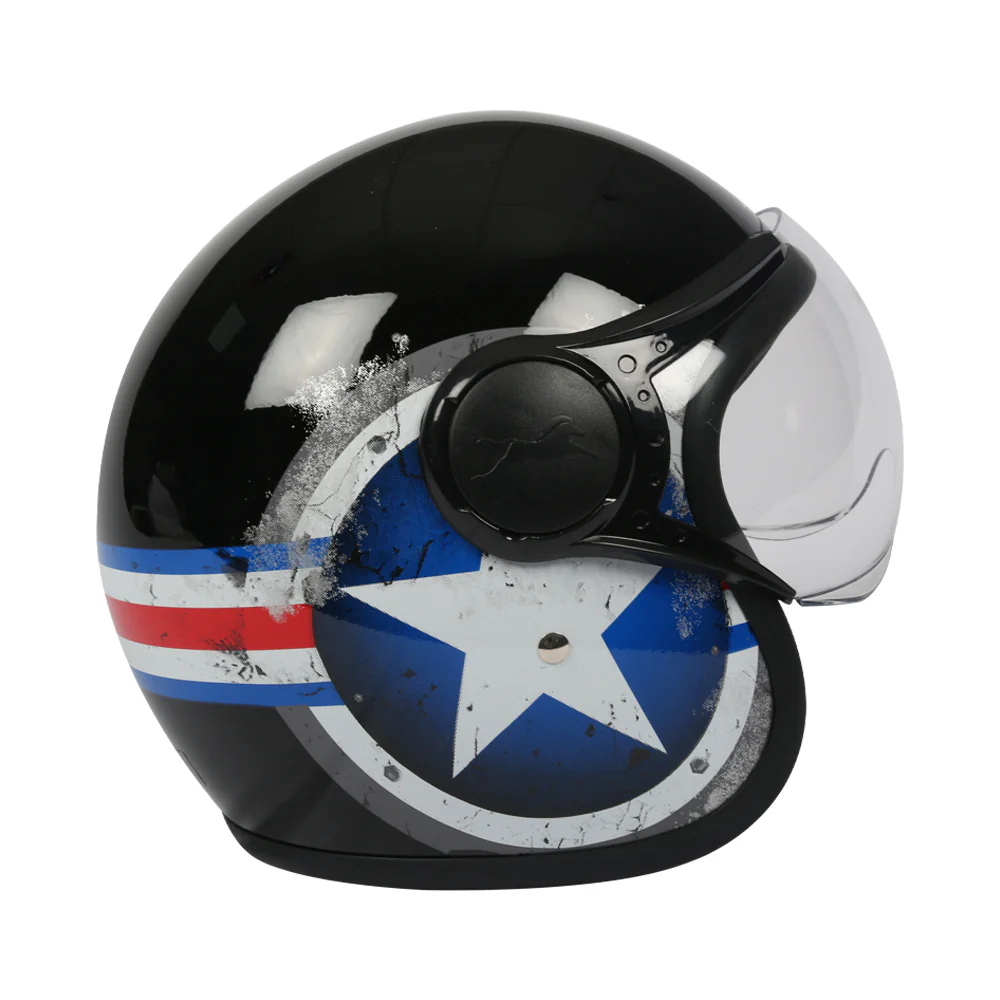 TVS Half Face Captain Motorbike Helmet (Black and Blue) | Premium Safety & Style - Image 5