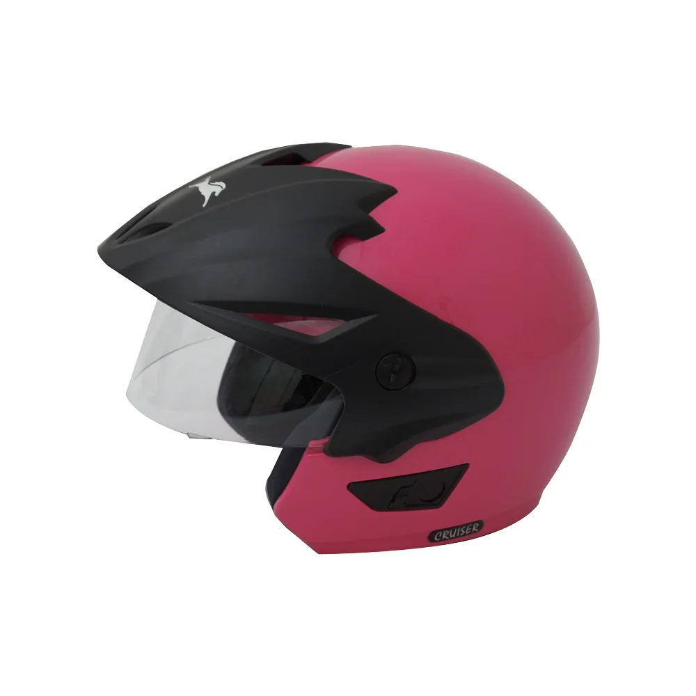 TVS Half Face Cruiser With Peak Motorbike Helmet (Pink) | Premium Safety & Style - Image 2